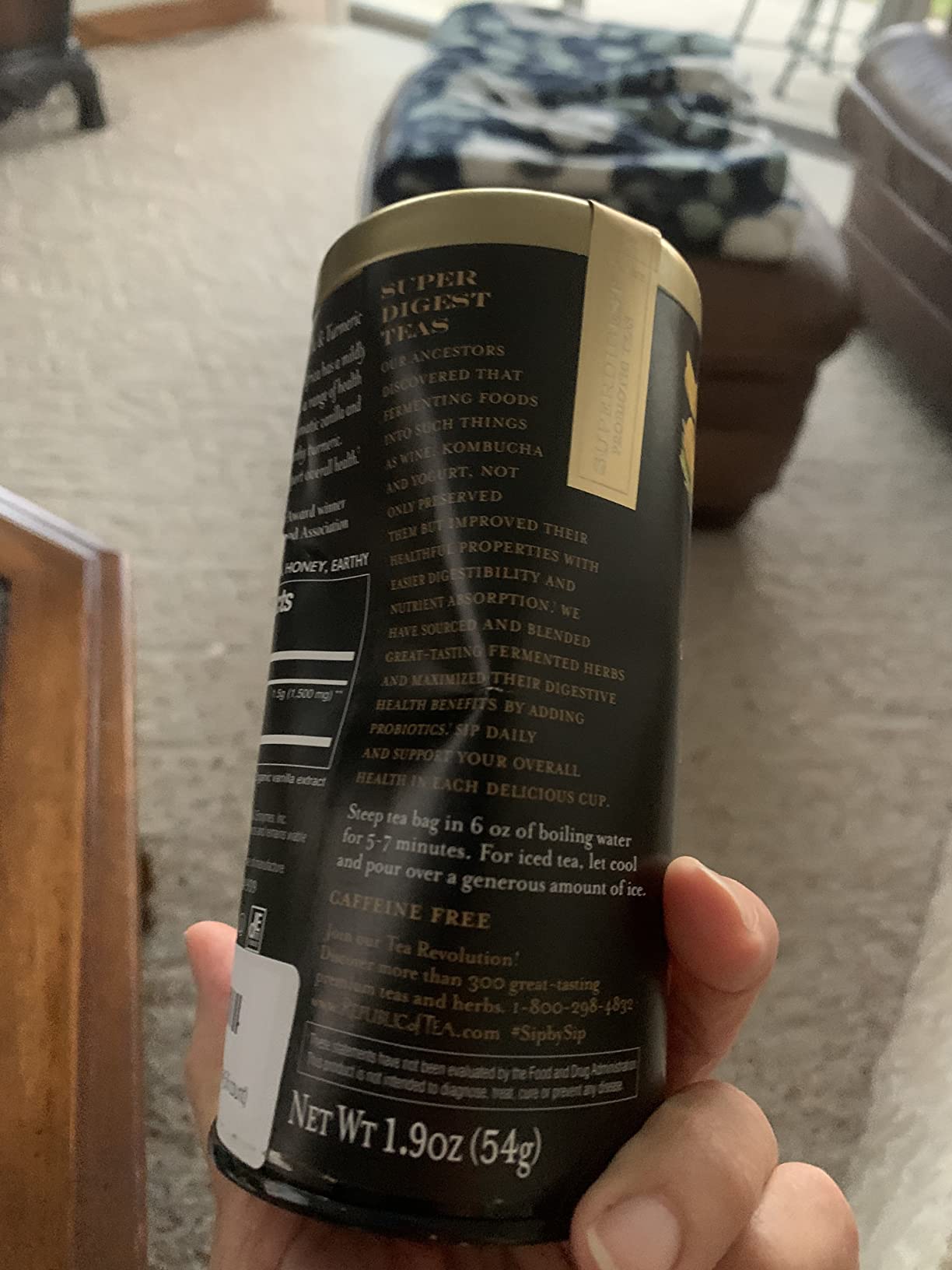 The Republic of Tea Organic Honeybush Vanilla Turmeric SuperDigest Tea | Probiotic Tea Bag (36 count) customer photo 1