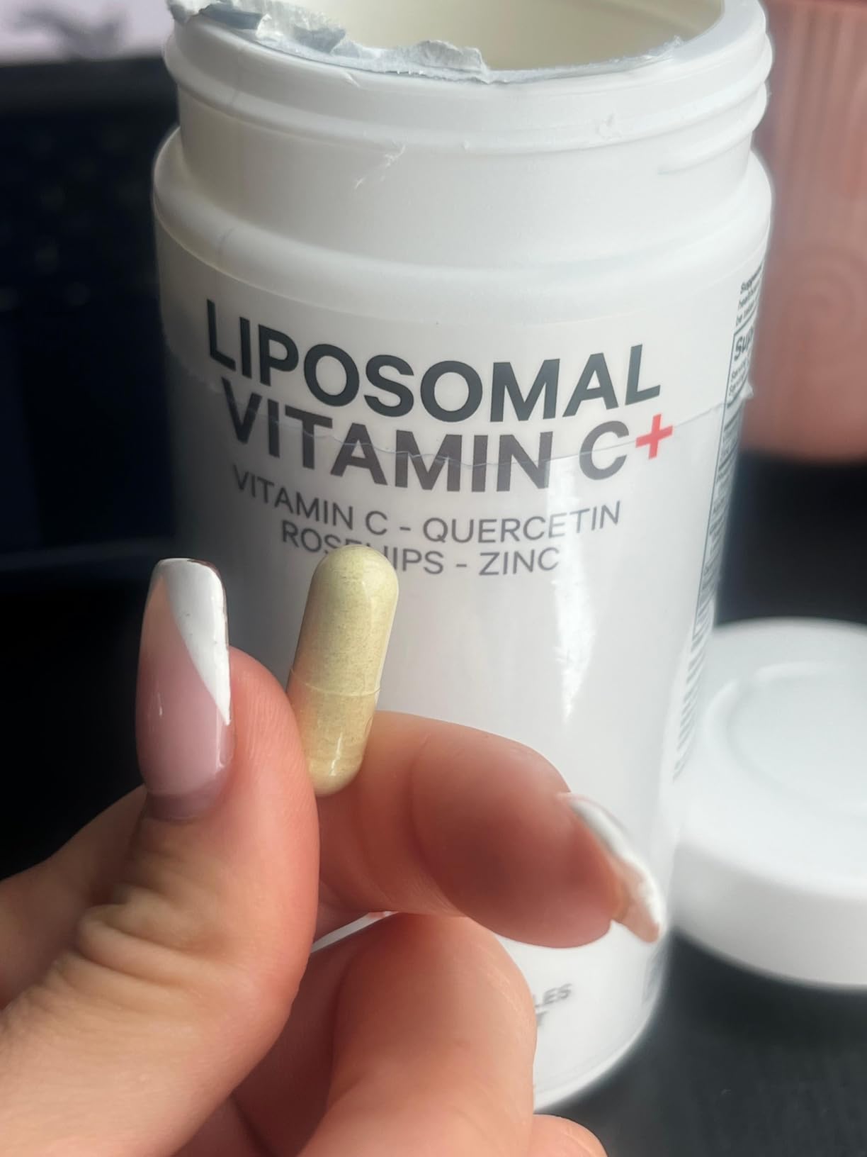 Codeage Liposomal Vitamin C 1500mg with Zinc, Elderberry, Citrus Bioflavonoids Grapefruit, Lemon, Orange Powder, Quercetin & Rose Hips Fruit - Vegan Supplement - Non-GMO, Vegan Pills, 180 Capsules customer photo 1