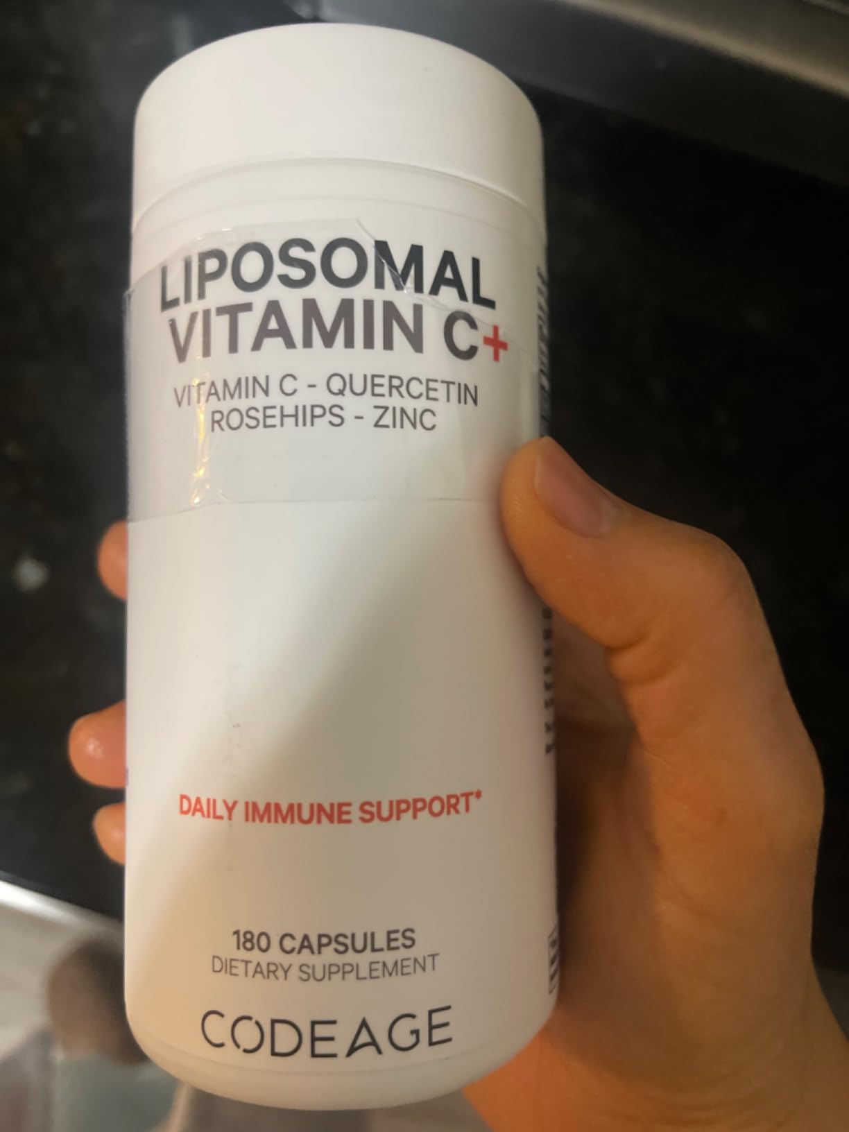 Codeage Liposomal Vitamin C 1500mg with Zinc, Elderberry, Citrus Bioflavonoids Grapefruit, Lemon, Orange Powder, Quercetin & Rose Hips Fruit - Vegan Supplement - Non-GMO, Vegan Pills, 180 Capsules customer photo 2