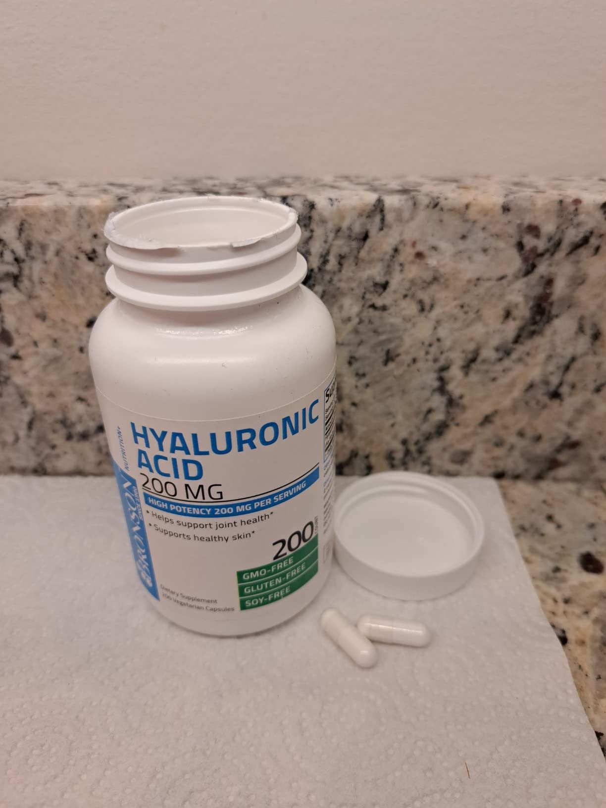 Bronson Hyaluronic Acid 200 MG High Potency Joint Health & Healthy Skin Support, Non-GMO, 100 Vegetarian Capsules customer photo 2