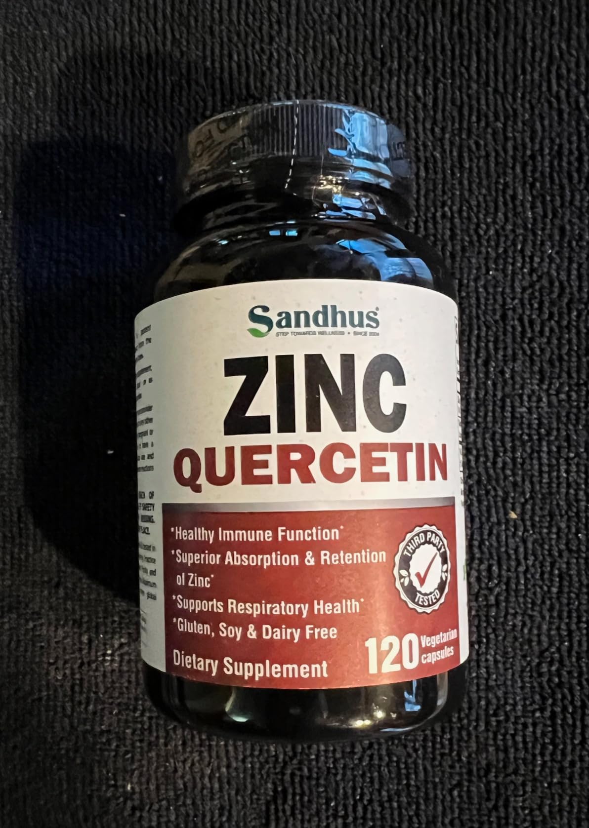 Sandhu's Zinc Quercetin 120 Vegetarian Capsules (Pack of 1) | High Absorption Zink Supplements for Immunity and Seasonal Allergy | Antioxidant Immune Support for Men and Women | Easy to Swallow customer photo 1