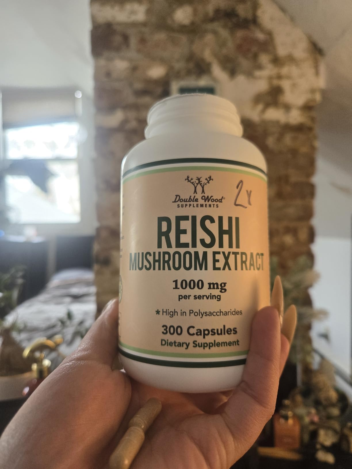Reishi Mushroom Capsules (4:1 Ganoderma Extract, 1,000mg Red Reishi Powder per Serving) 300 Count, 5 Month Supply, Potent Mushroom Supplement for Immune System Support and Defense by Double Wood customer photo 1