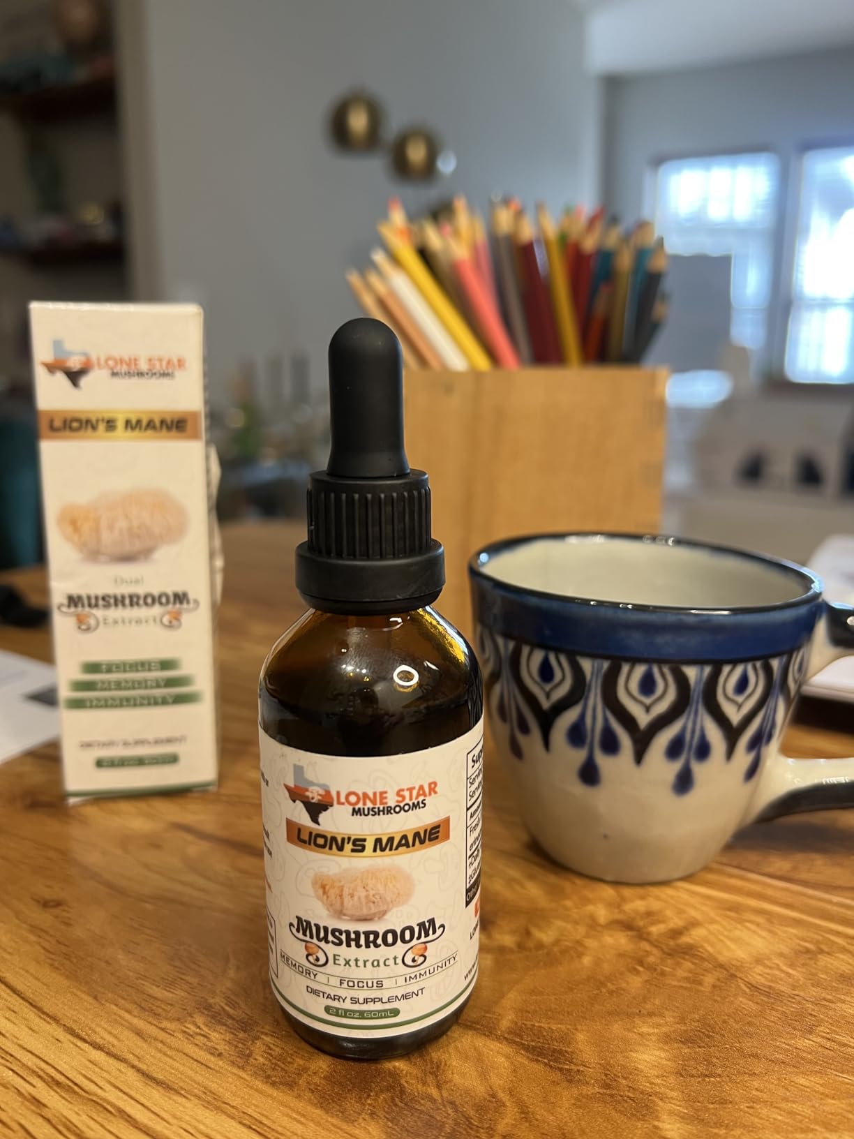 Lion's Mane Supplement Liquid Drops - Dual Extract Organic Lion's Mane Tincture for Morning Routine - Organic Fruiting Body Mushroom Extract, 2oz customer photo 2