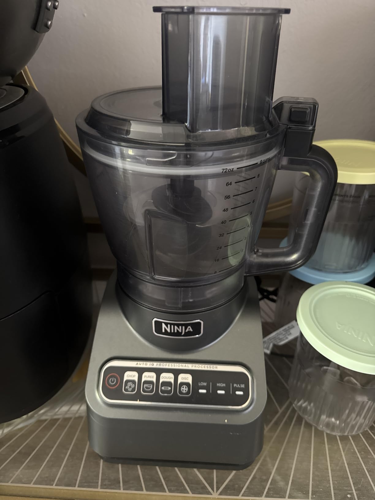 Ninja Professional Plus Food Processor, 1000PW, 9-Cup, Grey, BN601 | Auto-iQ presets chop, slice, puree & mix dough. 9-cup bowl, 3 blades, feed chute & pusher. Dishwasher-safe parts. customer photo 1