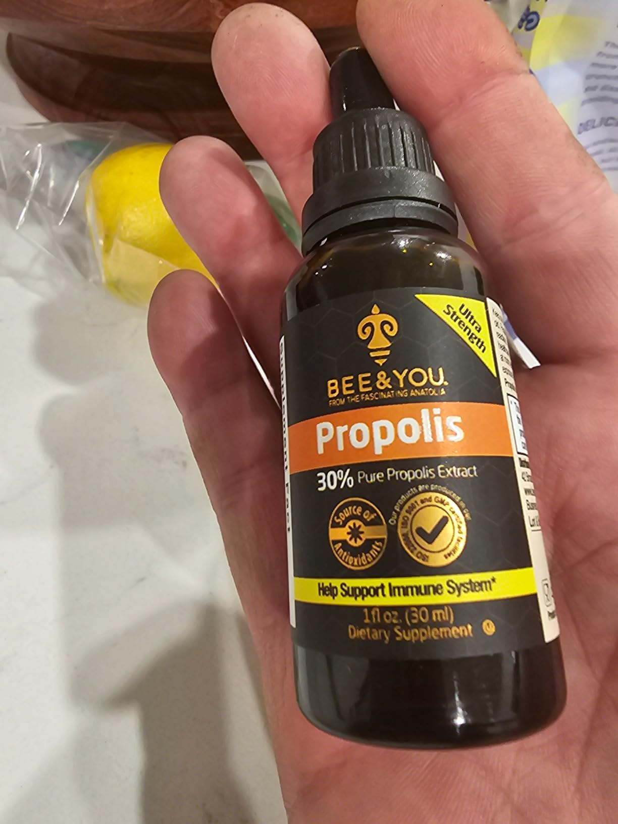 Bee and You Propolis Liquid Extract Drops, 30% Propolis, Ultra Pure, Immune Support Supplement, Sore Throat, Allergy Relief, Respiratory, Antioxidants, Keto, Paleo, Gluten-Free, 1 Fl Oz customer photo 2