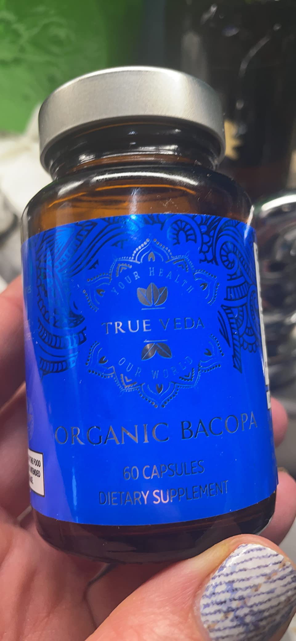 True Veda Organic Bacopa Monnieri Supplement - Premium Bacopa Extract | USDA Certified Organic Brahmi Capsules with 50% Bacosides | 20X Concentrated Brahmi Supplements | 60 Monnieri Veggie Capsules customer photo 2