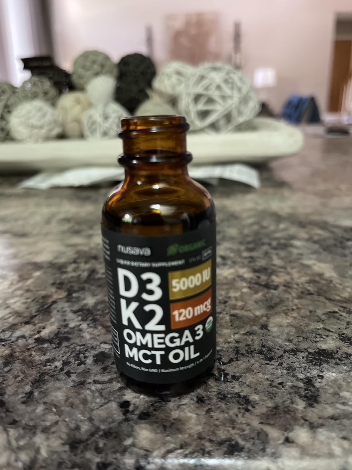 (2 Pack) Organic Vitamin D3 K2 Drops with MCT Oil & Omega 3 - Liquid Vitamin D3 5000 IU - K2 D3 Vitamin Supplement - Vitamin D Drops for Women & Men - No Fillers, Non-GMO, GMP, Unflavored (2 Fl Oz) customer photo 2
