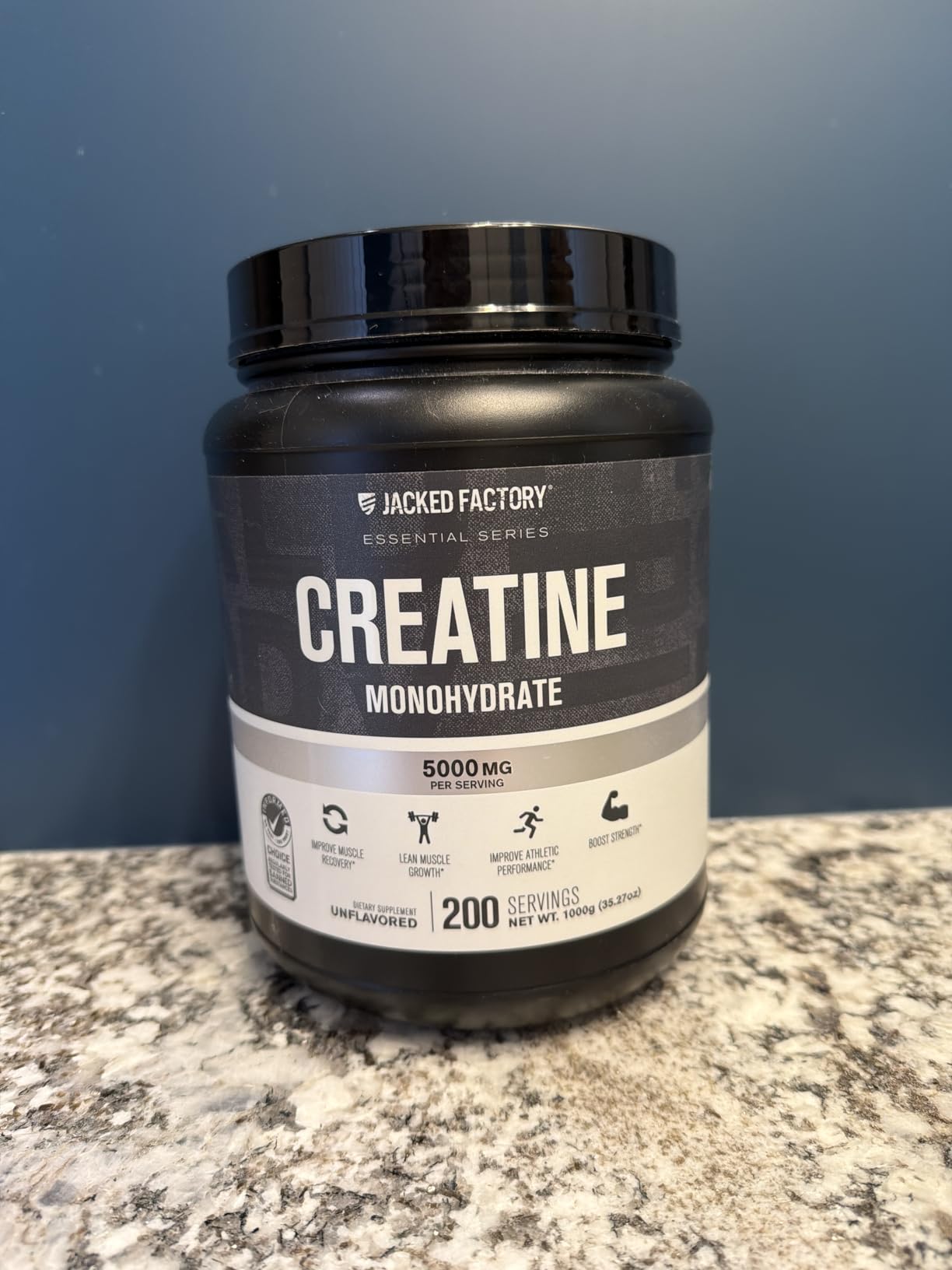 Jacked Factory Creatine Monohydrate Powder 425g - 5g Daily Creatine Supplement for Men and Women, Vegan-Friendly, Third-Party Tested - 85 Servings, Unflavored customer photo 1