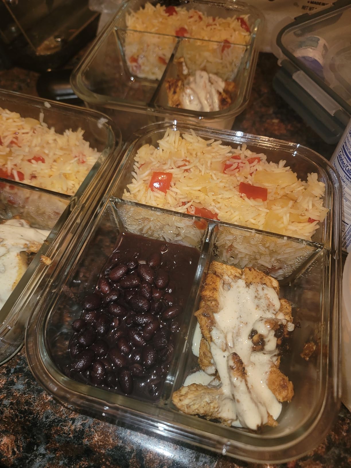 Bayco 8 Pack Glass Meal Prep Containers 3 Compartment, Glass Food Storage Containers with Lids, Airtight Lunch Bento Boxes, Leak Proof (8 lids & 8 Container) - Grey customer photo 1
