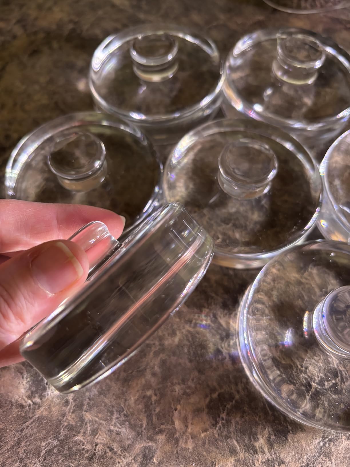 Jucoan 9 Pack Glass Fermentation Weights with Easy Grip Handle for Wide Mouth Mason Jars, Dishwasher Safe customer photo 1