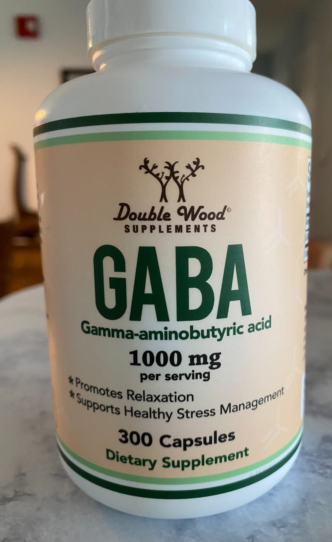 GABA Supplement (300 Capsules, 1,000mg per Serving) Promotes Calm, Relaxation, and Supports Sleep (Vegan Safe, Gluten Free, Non-GMO) by Double Wood customer photo 1