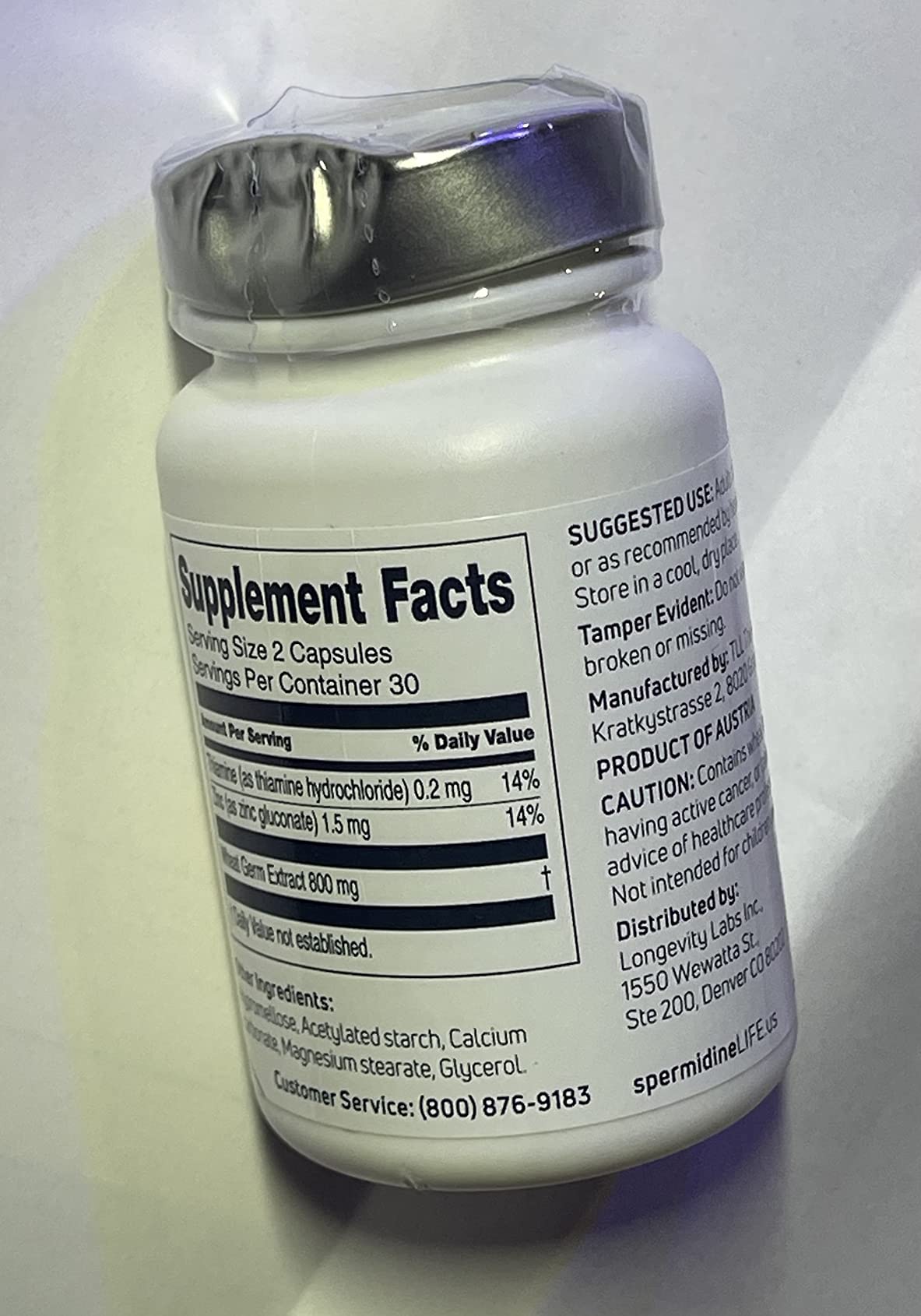 LONGEVITY LABS + spermidineLIFE Natural Supplement, Non-Synthetic Plant-Based Wheat Germ Extract with High Spermidine & Zinc for Cell Renewal, Vegan, for Women & Men, 60 Capsules customer photo 1