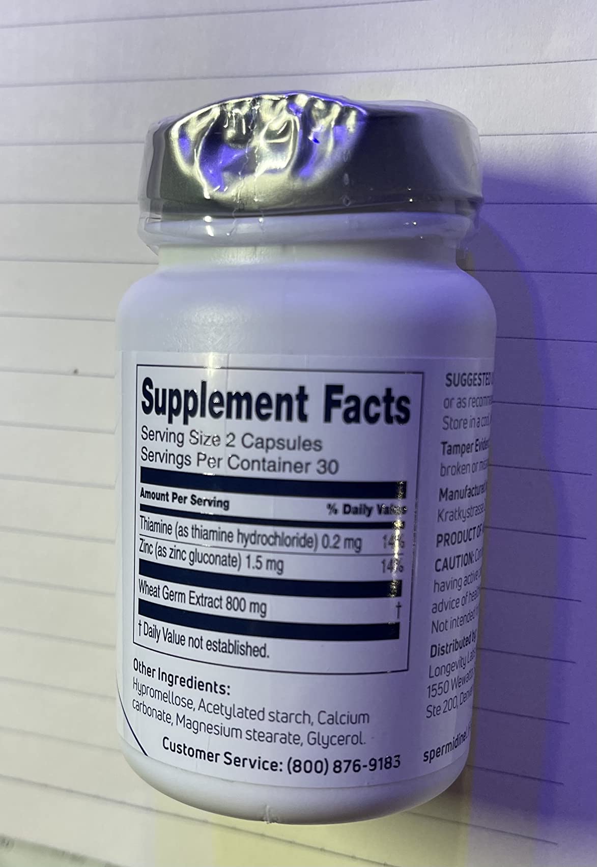 LONGEVITY LABS + spermidineLIFE Natural Supplement, Non-Synthetic Plant-Based Wheat Germ Extract with High Spermidine & Zinc for Cell Renewal, Vegan, for Women & Men, 60 Capsules customer photo 2