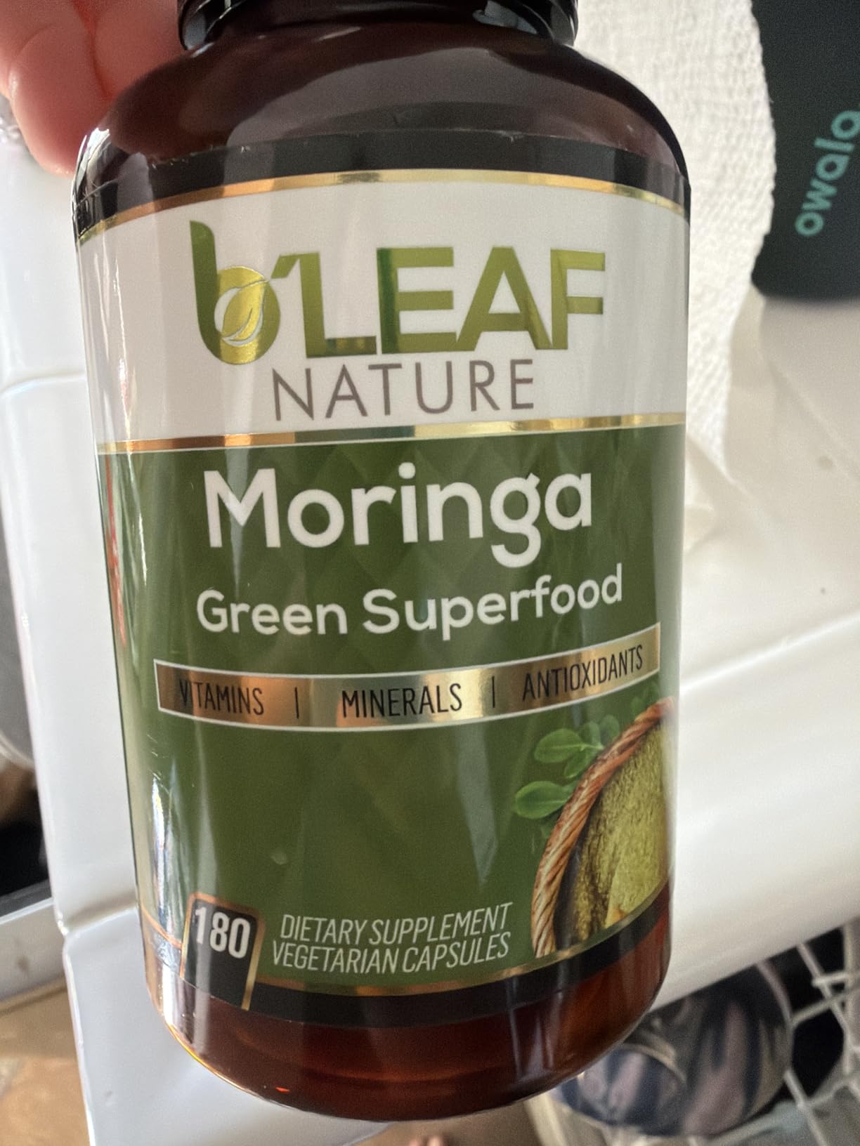B'Leaf Nature Moringa Capsules Organic 1000mg - Pure Moringa Oleifera Leaf Powder Capsules for Energy & Immune Support | Non-GMO Gluten Free Vegan Superfood | 180 Veggie Capsules customer photo 1