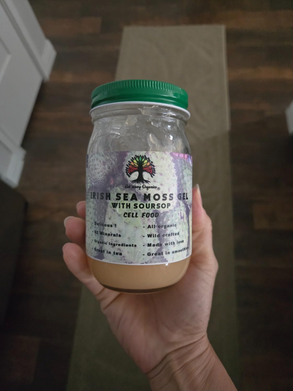 Get Wavy Organics - Wildcrafted 100% Organic Gold Irish Sea Moss Gel | Rich in 92 Vitamins & Minerals | SeaMoss Gel Raw | Full Spectrum Superfood | Edible Sea Vegetable for Smoothies, Teas & Recipes | Vegan Alkaline Gluten Free NON GMO Plant Based | Made in USA (16 oz) customer photo 2