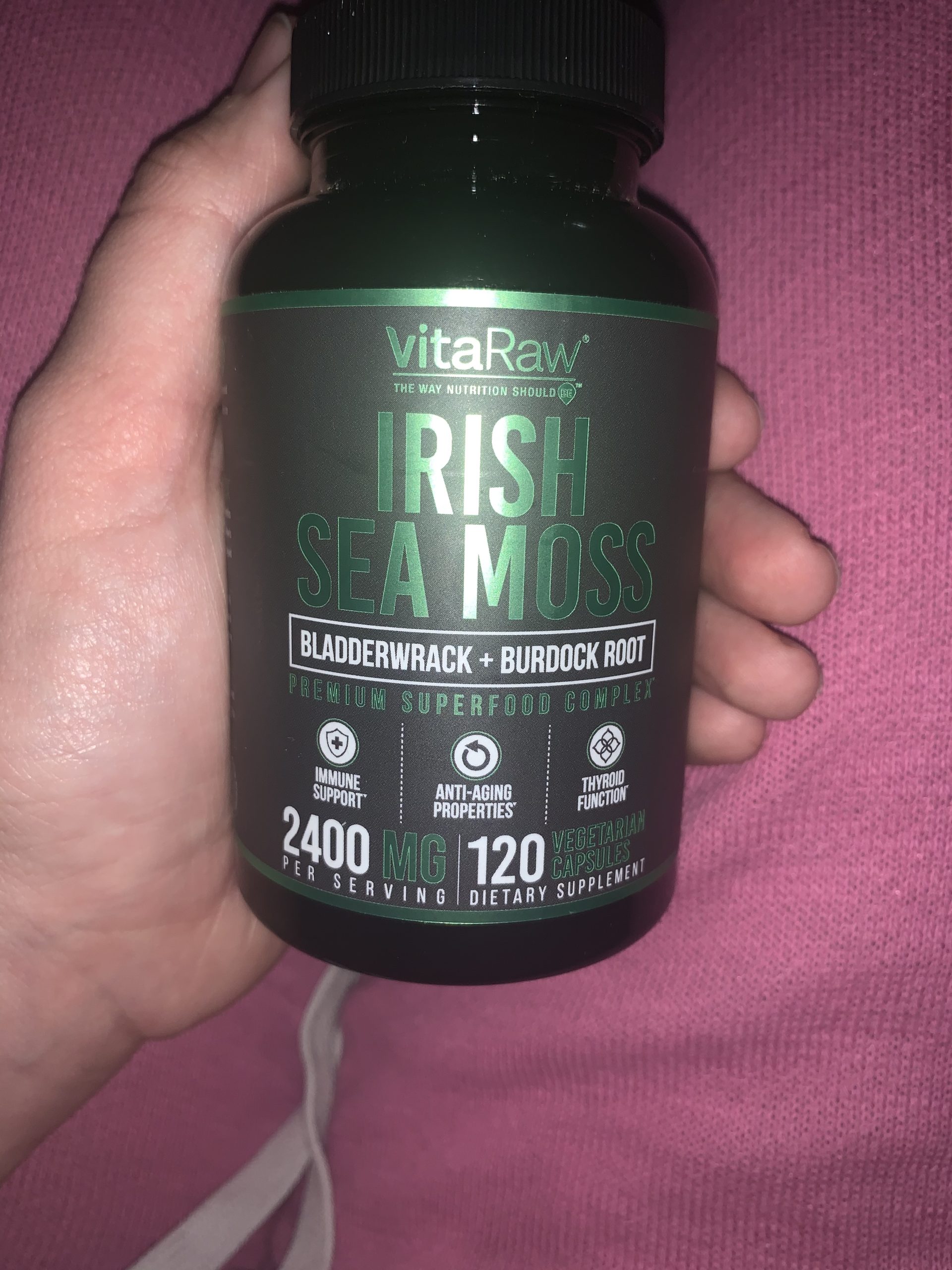 VitaRaw Organic Irish Sea Moss Capsules 2400 mg - Burdock Root and Bladderwrack Powder Real Seamoss Pills for Immune Support, Joint and Gut Health Help - Raw Sea Moss Advanced Herbal Supplement customer photo 2