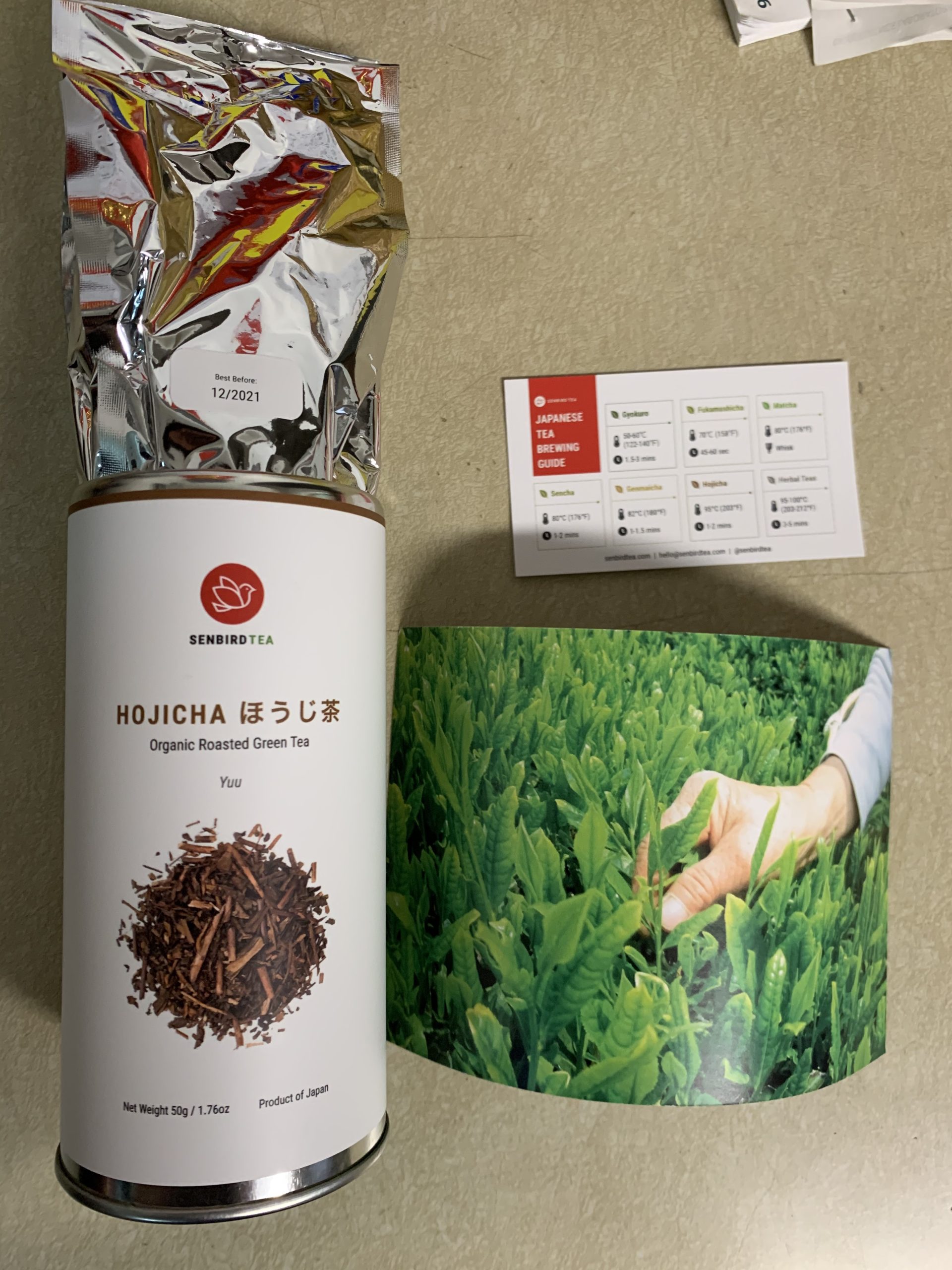 Senbird Premium Hojicha - Japanese Roasted Green Tea - From Shizuoka, Japan - Loose Tea In Airtight Tea Tin (1.76oz/50g) customer photo 1