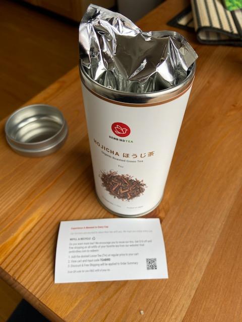 Senbird Premium Hojicha - Japanese Roasted Green Tea - From Shizuoka, Japan - Loose Tea In Airtight Tea Tin (1.76oz/50g) customer photo 2