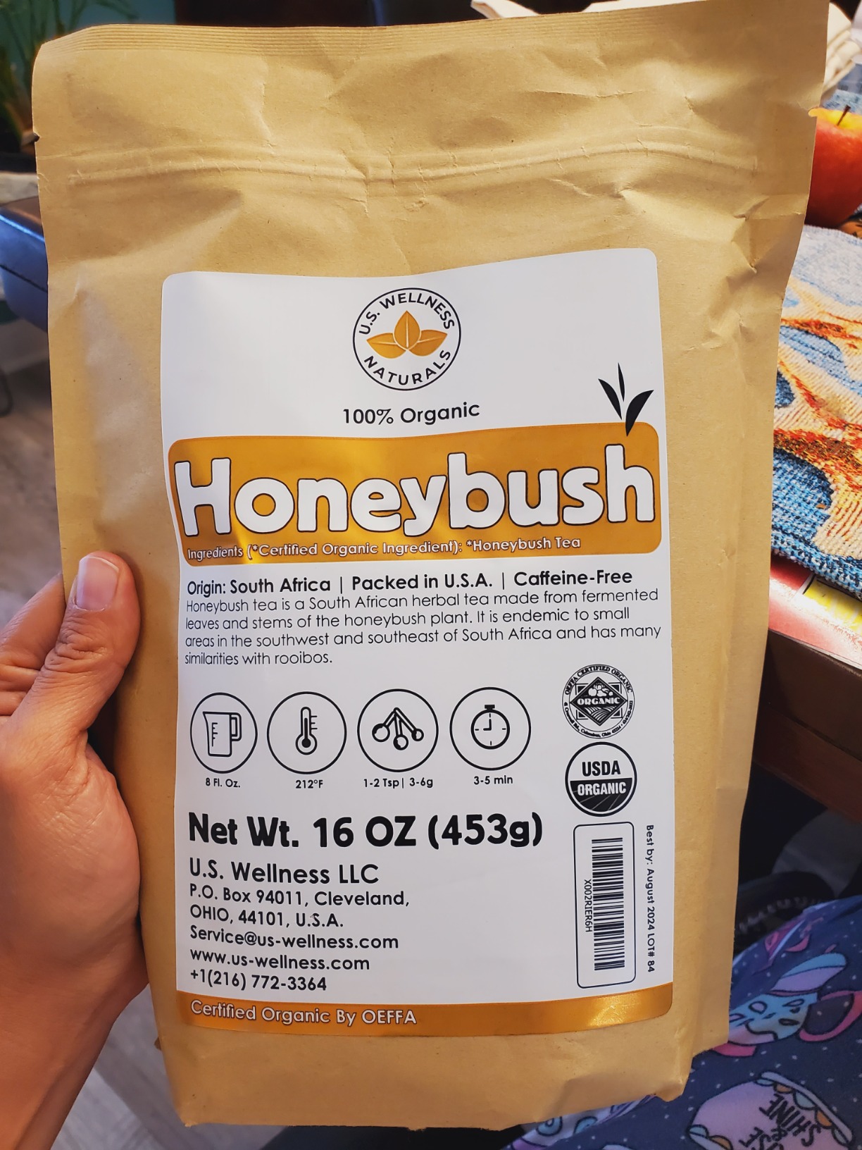Honeybush Tea 1LB (16Oz) 100% CERTIFIED Organic (USDA seal) | Honeybush Loose Leaf Tea | South African | (200+ CUPS) | Non-GMO | Keto Friendly customer photo 2