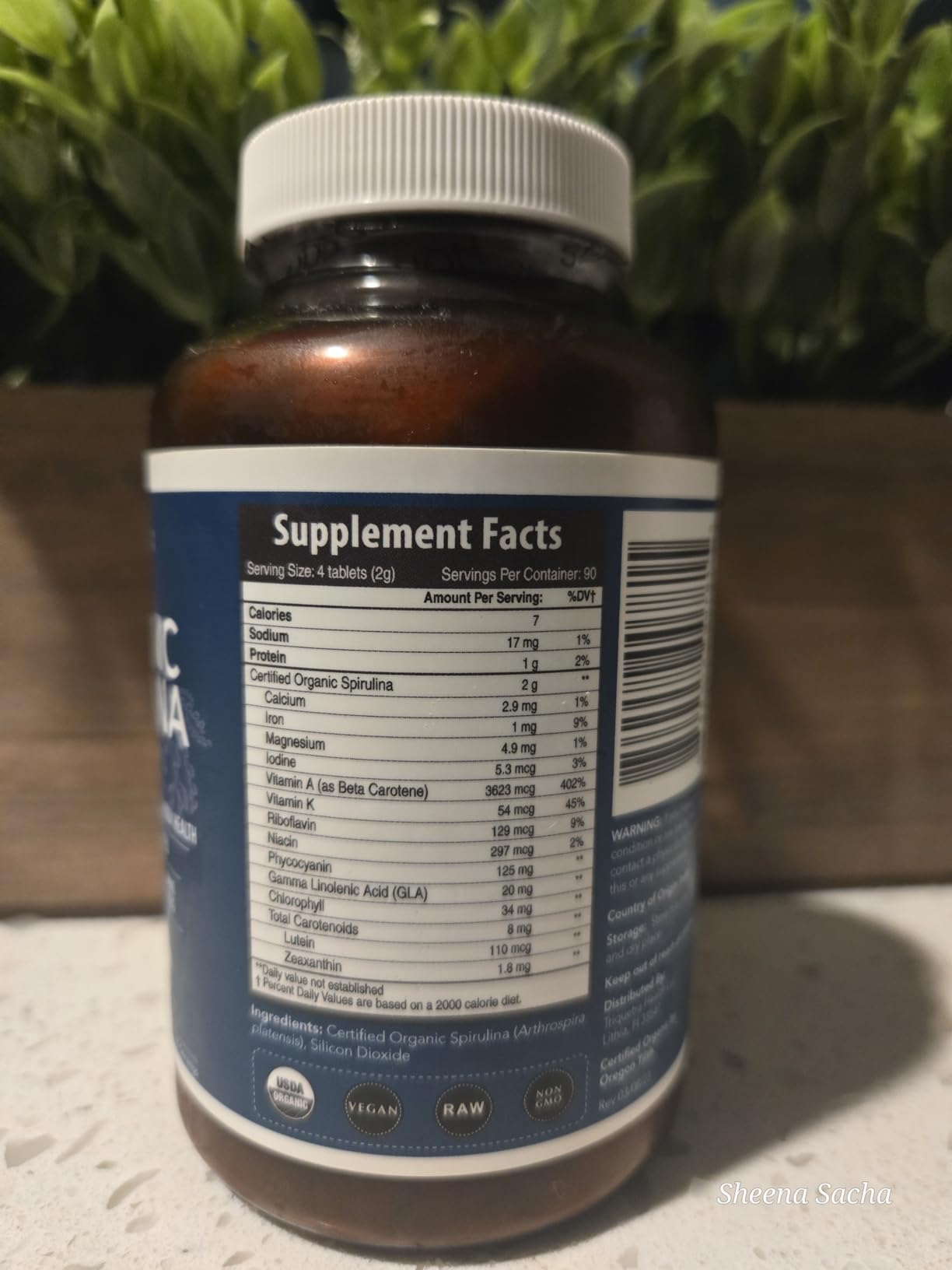 Organic Spirulina Tablets (360 Tablets) - Made with Parry Spirulina, The Best Spirulina in the World, Highest Nutrient Density - Non-Irradiated, 3 Organic Certifications (90 Servings) customer photo 1