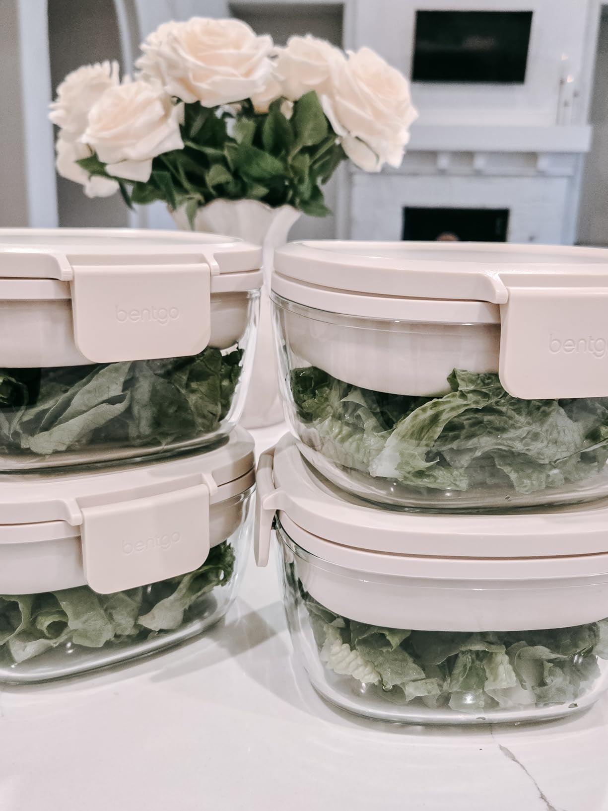 Bentgo Glass Salad Container - 7.6-Cup Salad Bowl with Airtight Lid, Leak-Proof Sauce Container, 4-Compartment Bento Tray & Reusable Fork - BPA-Free for Meal Prep, Office & More (Lavender) customer photo 2