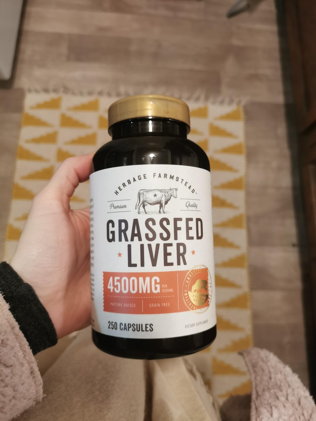 Carlyle Grass Fed Beef Liver Capsules | 4500mg | 250 Count | Desiccated Supplement | Non-GMO, Gluten Free | by Herbage Farmstead customer photo 1
