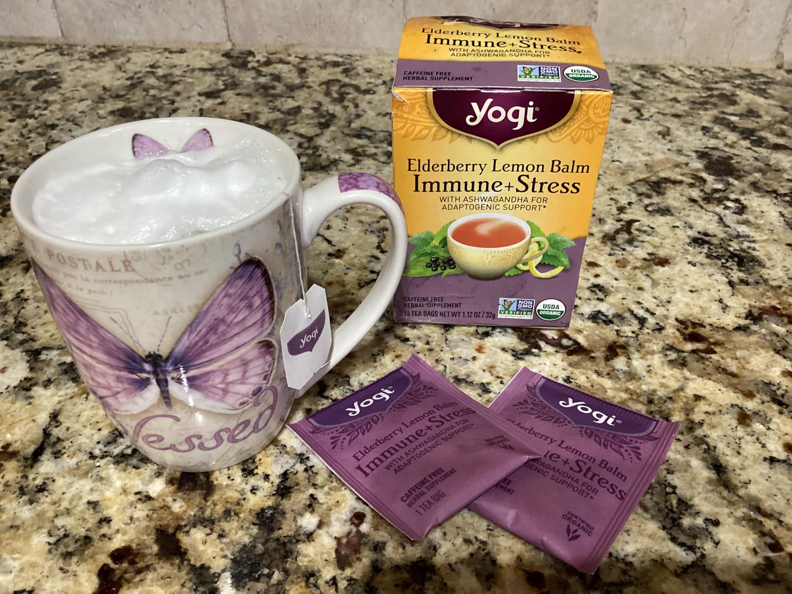 Yogi Tea, Tea Immune Stress Elderberry Lemon Balm Organic, 16 Count customer photo 1