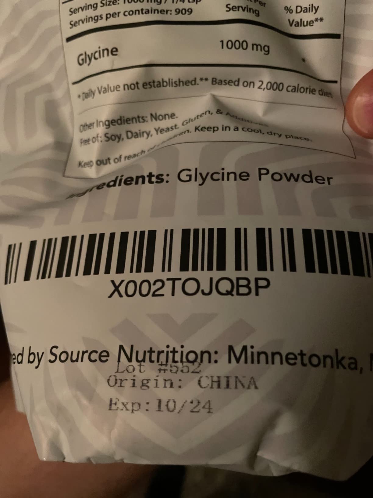 Glycine Powder (2 lbs) - Promotes Restful Sleep, Muscle Energy and Strength, Memory and Cognition Support (Resealable Bag) customer photo 1