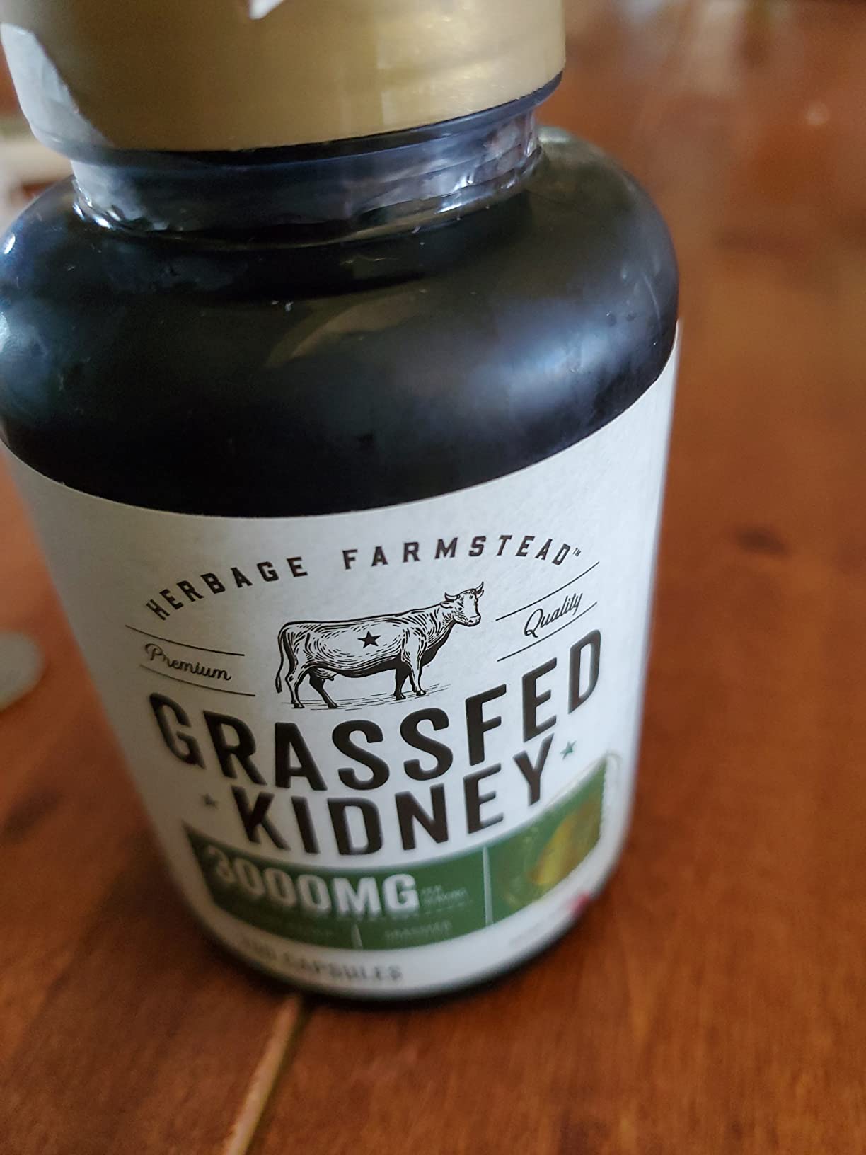 Carlyle Grass Fed Beef Kidney Supplement | 200 Capsules | 3000mg | Pasture Raised Desiccated Bovine Supplement | Hormone and Pesticide Free | Non-GMO, Gluten Free | by Herbage Farmstead customer photo 1
