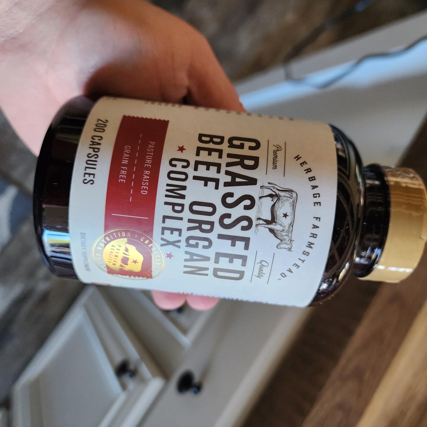 Carlyle Grass Fed Beef Organ Complex | 200 Capsules | Pasture Raised, Grain Free Supplement | with Desiccated Liver, Kidney, Pancreas, Heart, Spleen | Non-GMO, Gluten Free | by Herbage Farmstead customer photo 2