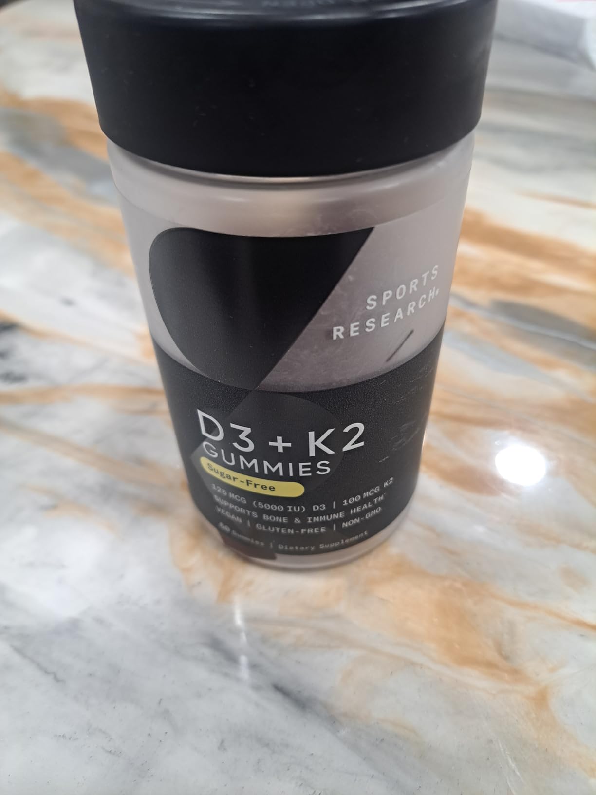 Sports Research Vegan Vitamin D3 + K2 Sugar-Free Gummies - 125mcg (5000iu) Vitamin D w/ 100mcg Mk7 Vitamin K - Supports Bone & Immune Health - Vegan Certified, Non-GMO, Soy Free - 60 Count customer photo 2