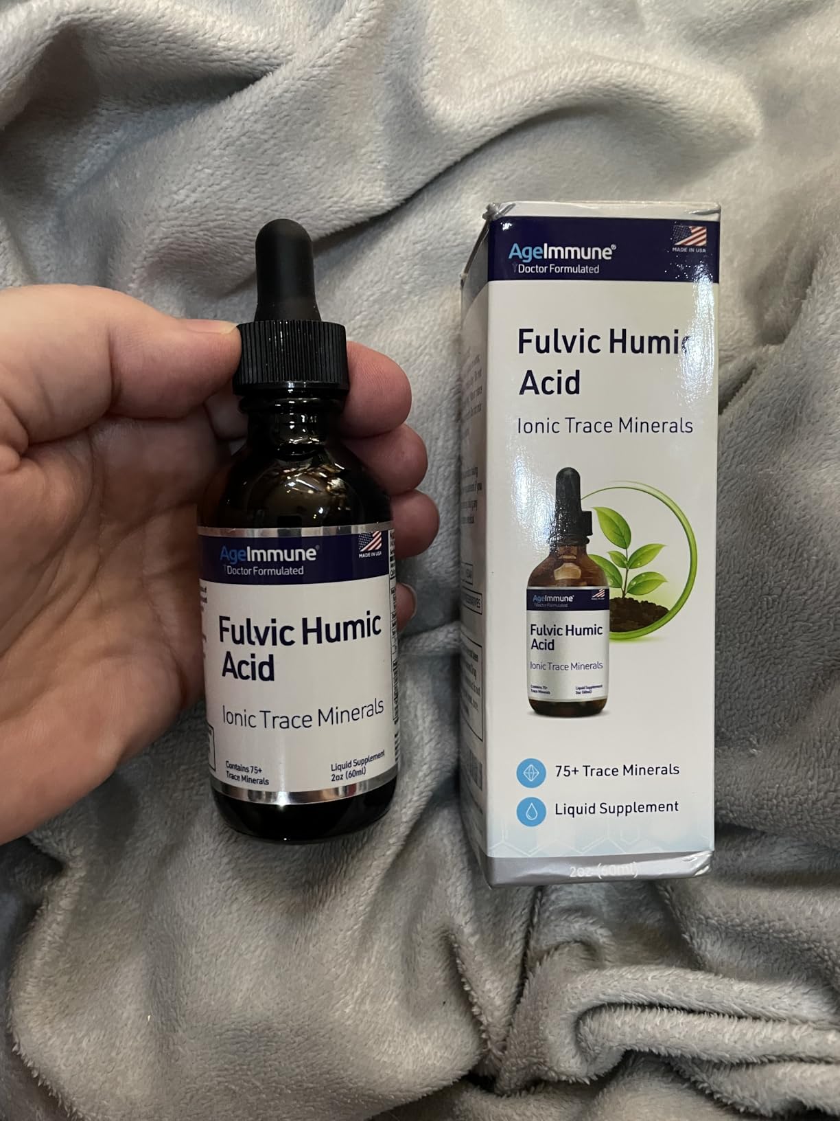 Fulvic Humic Acid 75 + Ionic Trace Minerals - Plant Derived in USA - Fulvic Acid Minerals Concentrate for Energy, Gut Health and Hydration- 1 gram of Liquid Supplement per Serving - 2 oz. customer photo 1