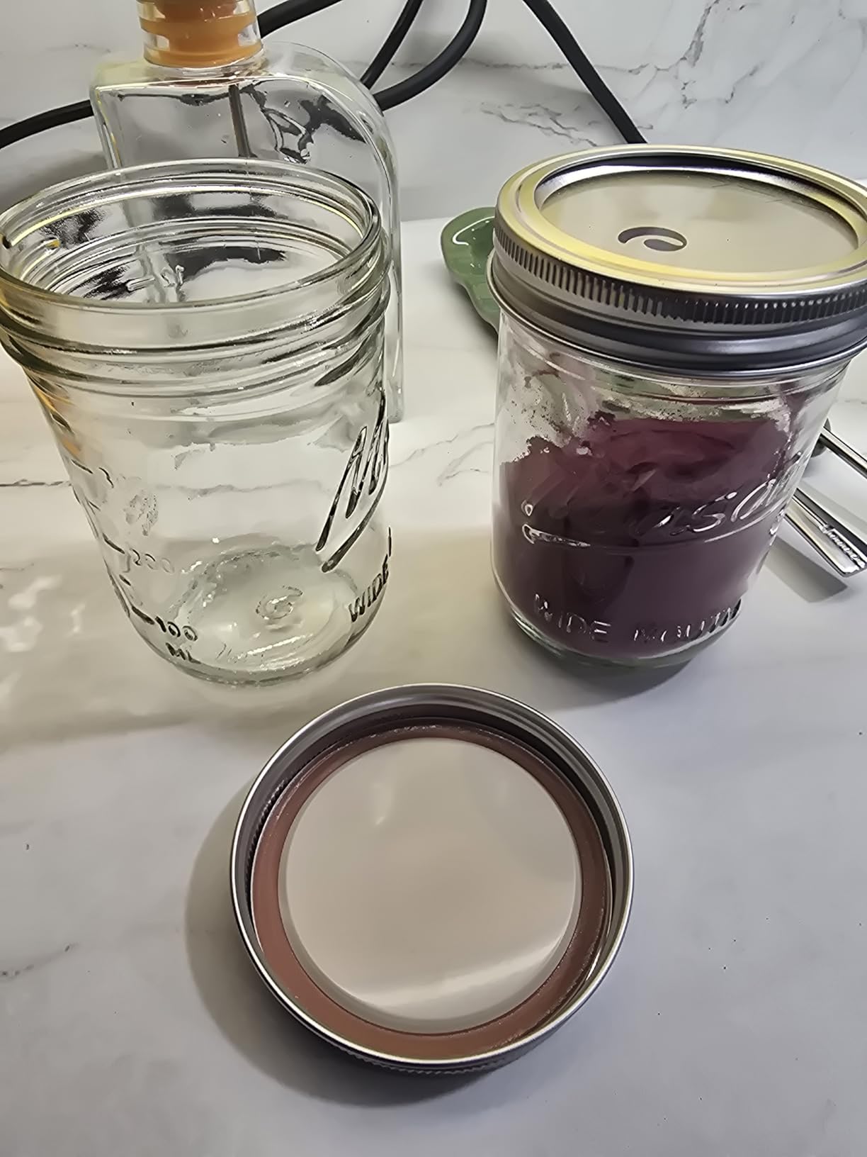 SEWANTA Wide Mouth Mason Jars 16 oz [5 Pack] With Mason Jar Lids and Bands, Mason Jars 16 oz - For Canning, Fermenting, Pickling - Jar Decor - Microwave/Dishwasher Safe customer photo 1
