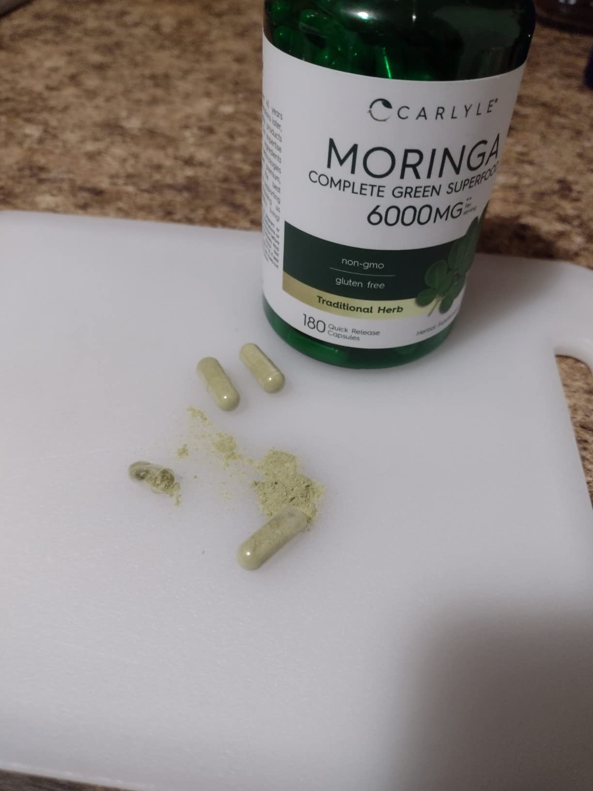 Carlyle Moringa Oleifera Supplement | 180 Capsules | Complete Green Superfood for Women and Men | from Moringa Leaf Powder | Non-GMO and Gluten Free customer photo 1