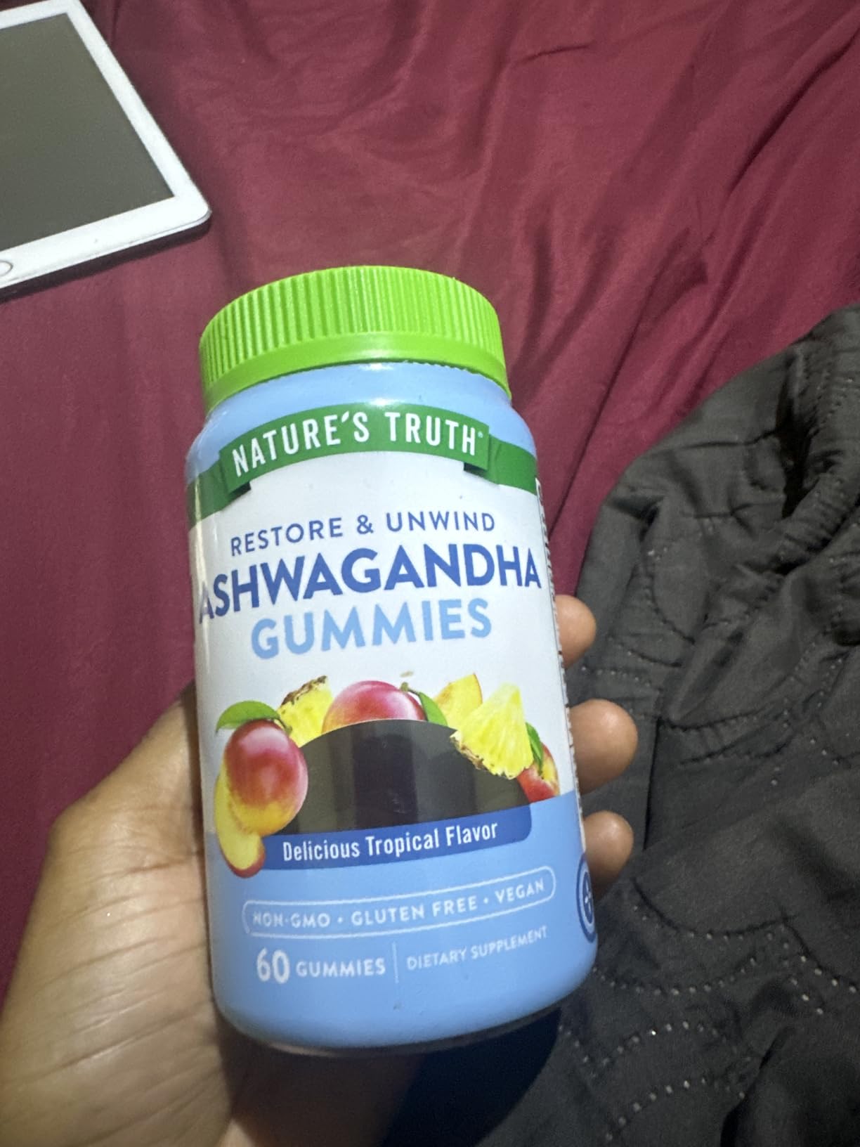 Nature's Truth Ashwagandha Gummies | 60 Count | Tropical Flavor | Vegan, Non-GMO, & Gluten Free Supplement customer photo 1