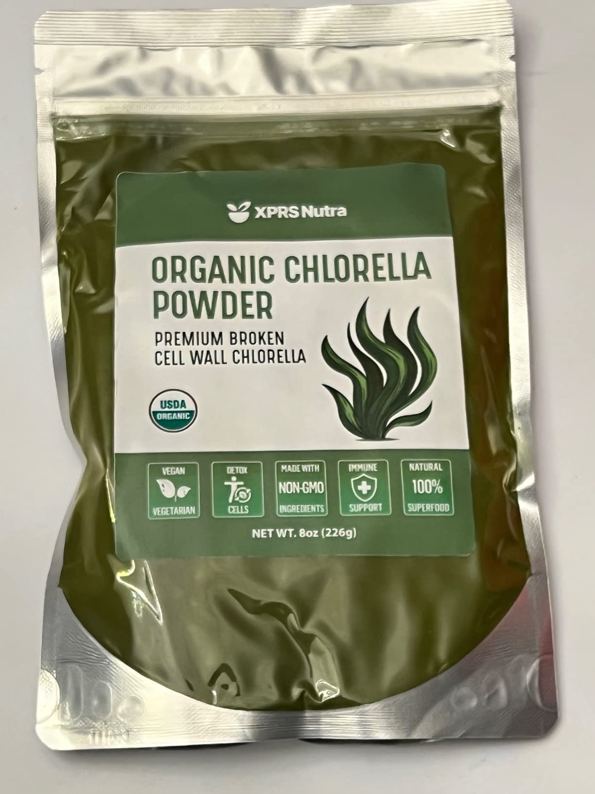 XPRS Nutra Chlorella Powder - Broken Cell Wall Chlorophyll Powder - Chlorella Powder for Immunity - Vegan Friendly Complete Protein (4 Ounce) customer photo 1