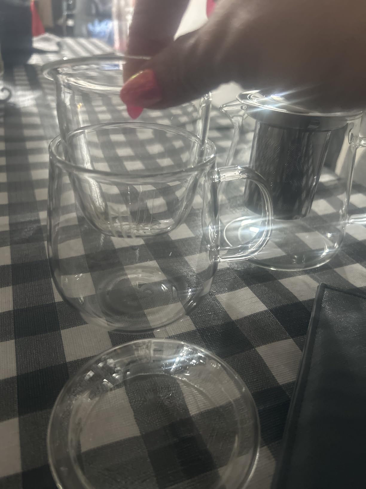 DOPUDO Glass Tea Cup with Infuser and Lid, 17.6oz/520ml Large Borosilicate Teacup,Tea Glass, Clear Mug for Loose Leaf Tea, Blooming Tea, Microwave & Dishwasher Safe - Tea Maker Gift for Birthday. customer photo 1