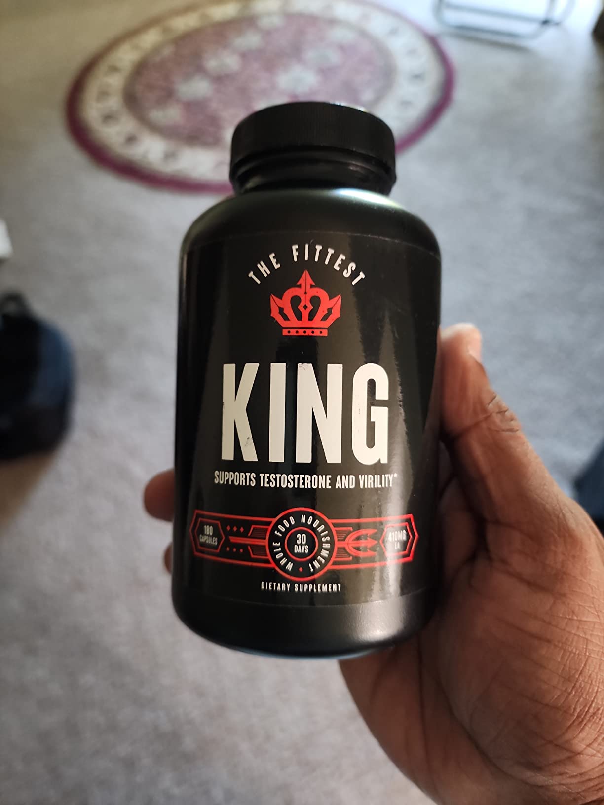 The Fittest King - Testosterone Booster Supplement - Supports Hormone Health, Stamina, & Strength - Includes Grass fed Bovine Liver, Bone Marrow, Heart & Testicle - 180 Capsules customer photo 2