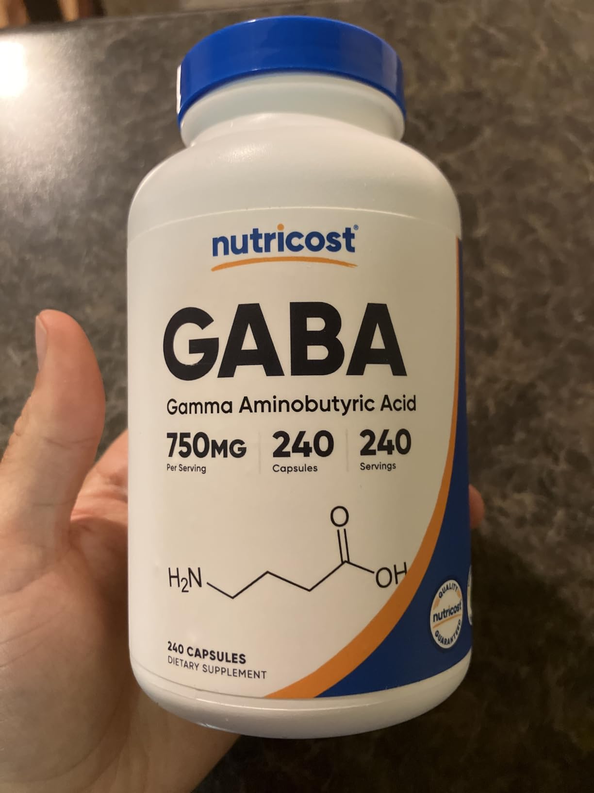 Nutricost GABA (Gamma Aminobutyric Acid) 750mg, 240 Capsules, 240 Servings - Non-GMO, Gluten Free customer photo 2