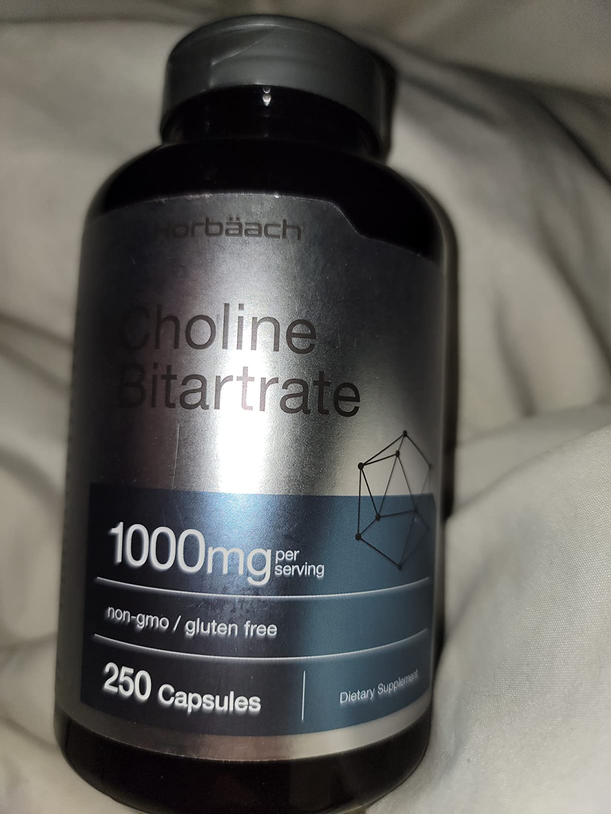 Horbaach Choline Bitartrate Supplement | 1000mg | 250 Capsules | High Potency | Non-GMO, Gluten Free customer photo 1