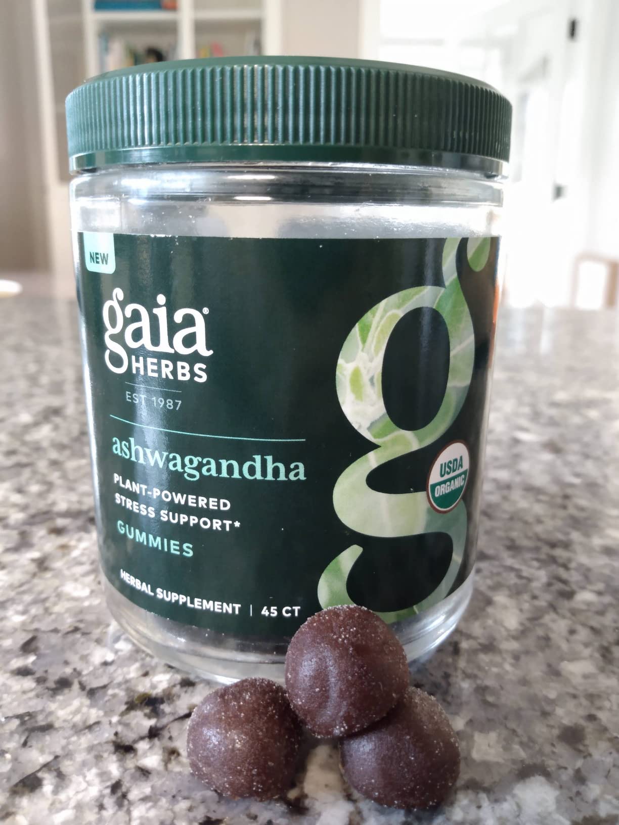Gaia Herbs Organic Ashwagandha Gummies - Stress Support* - Made with Cinnamon & Ginger - Gluten Free & Vegan - 81 Count (27 Servings) customer photo 2