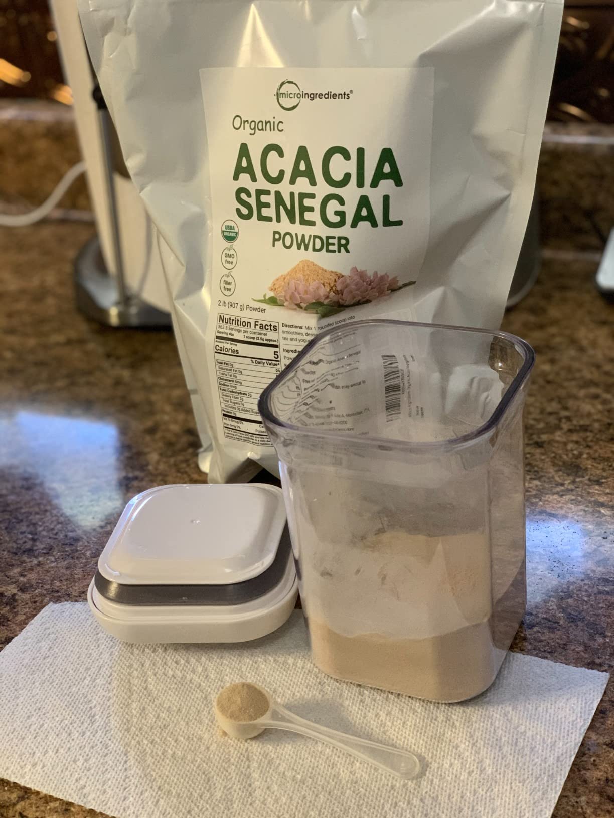 Micro Ingredients Organic Acacia Senegal Fiber Powder, 2 lb | Instant Soluble Fiber | Plant-Based Prebiotic for Gut & Digestive Health | Non-GMO, Gluten-Free, Vegan customer photo 1
