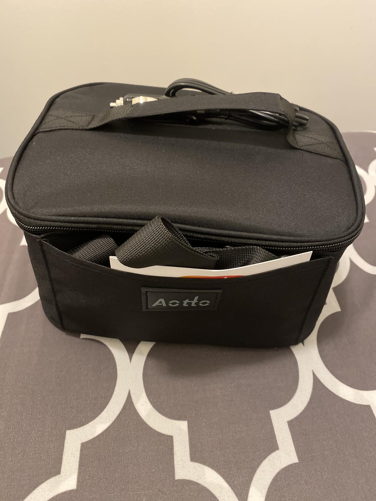 Aotto Portable Oven, Electric Lunch Box Food Heater - 12V/24V/110V 3-in-1 Car Food Warmer - Mini Personal Microwave Heated Lunch Box Warmer for Car, Truck, Travel, Office & Home Use - Black customer photo 1