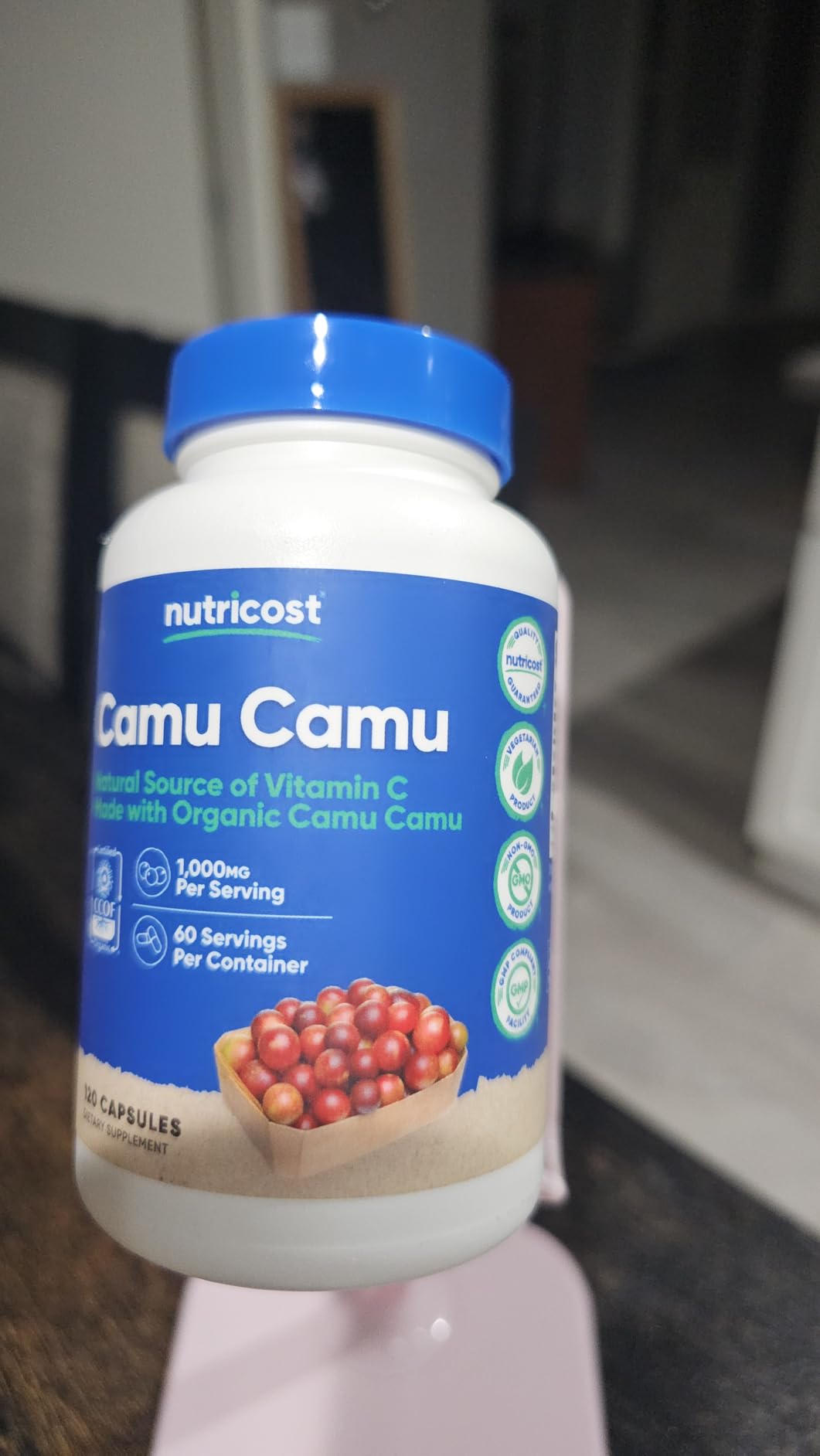 Nutricost Camu Camu 1000mg, 120 Capsule - CCOF Certified Made with Organic, Non-GMO and Gluten Free customer photo 1