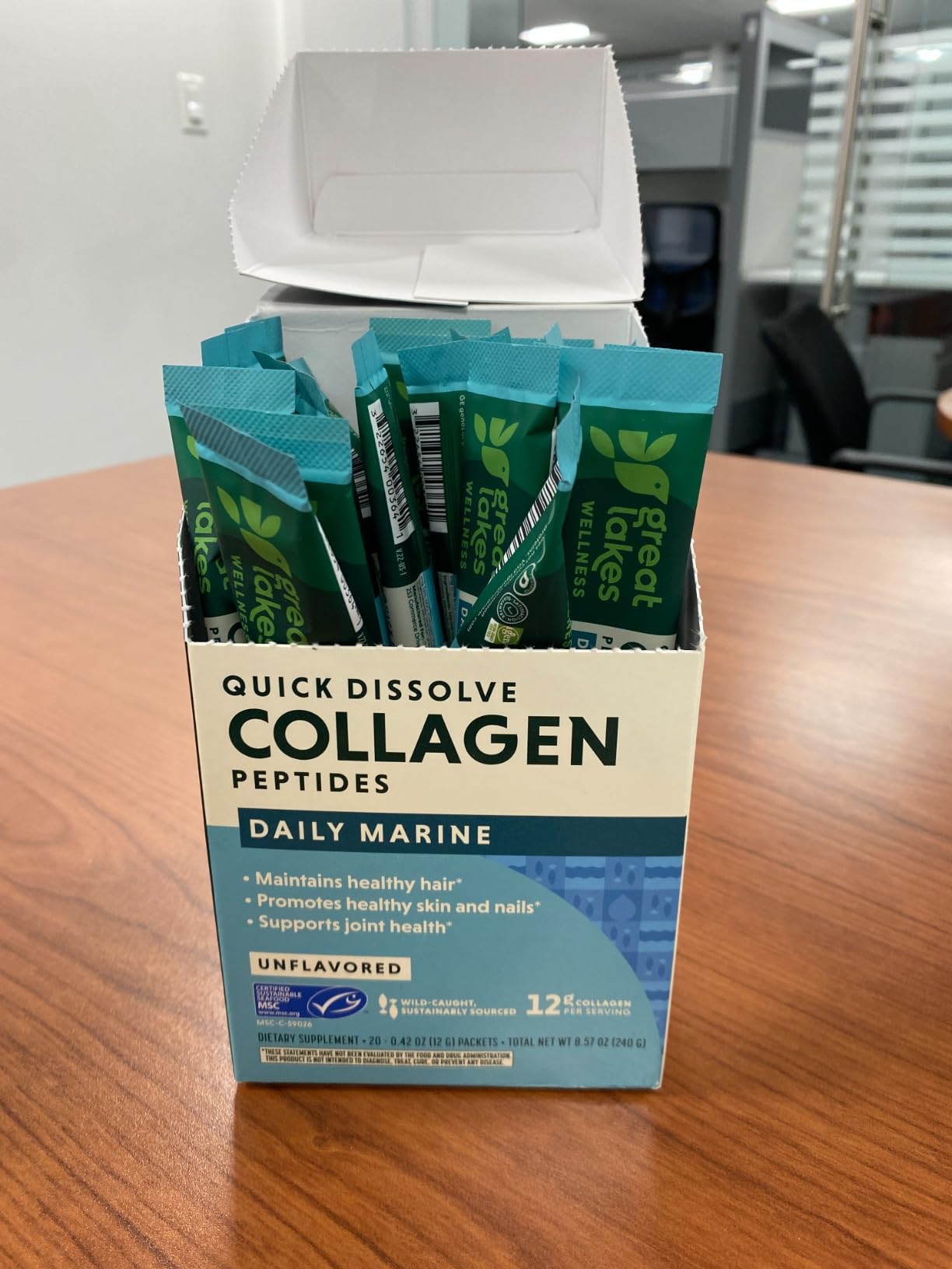Great Lakes Wellness Sustainable Marine Collagen Peptides - Wild Caught MSC Certified - Unflavored Hydrolyzed Protein Powder - Support for Skin, Hair, Nails, Joints & Digestion - iGen Non-GMO - 8 oz customer photo 2