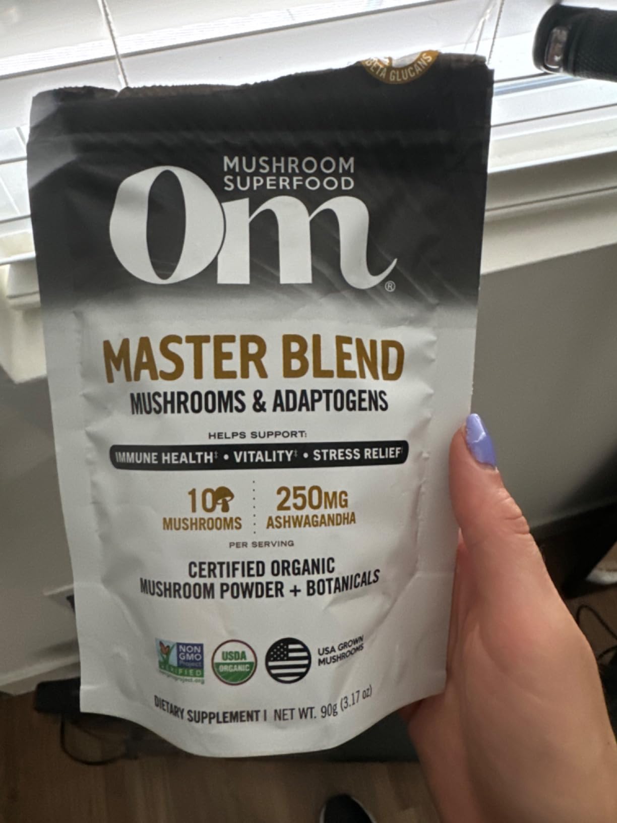 OM Mushrooms Master Blend Mushroom Powder - Organic Mushroom Supplement with 10 Mushrooms and Ashwagandha - Support Immunity, Gut Health & Stress Relief, 6.34 oz (80 Servings) customer photo 1