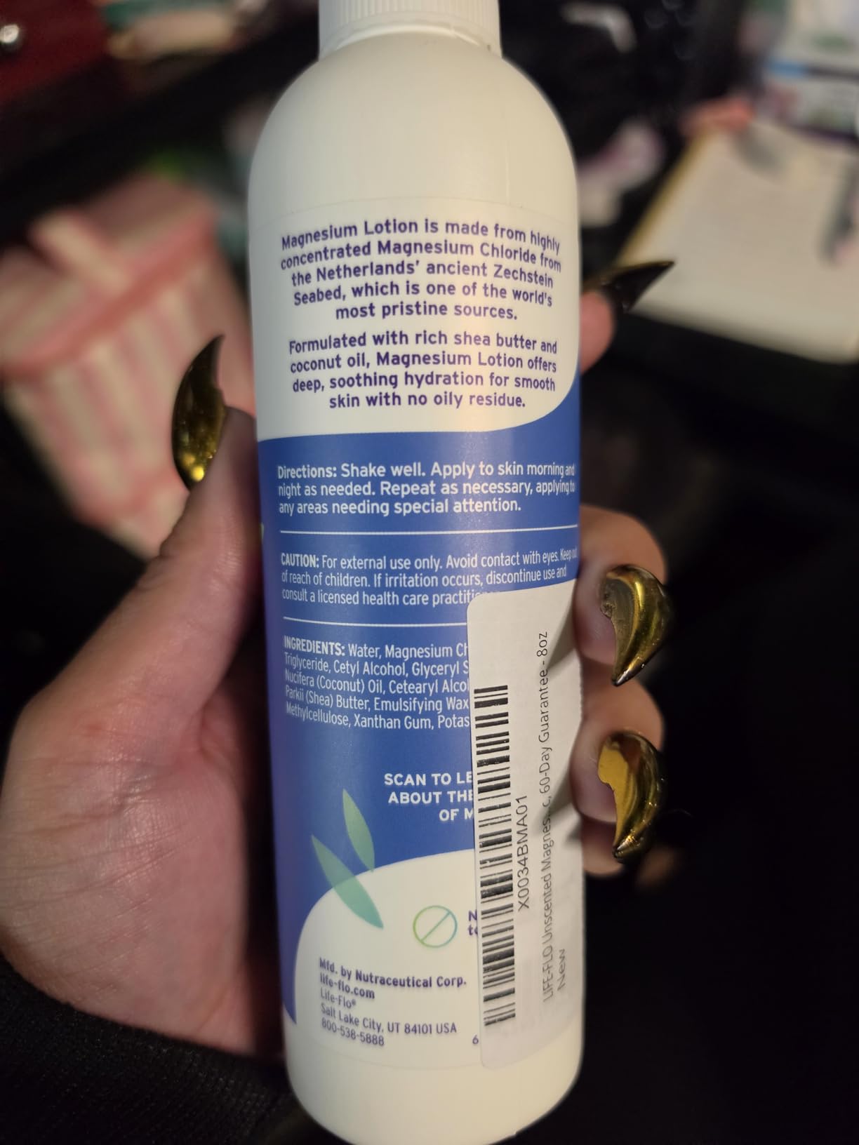 LIFE-FLO Unscented Magnesium Lotion - Highly Concentrated Magnesium Lotion for Kids and Adults - Soothes Overworked Muscles, Joints When Massaged into the Skin - Hypoallergenic, 60-Day Guarantee - 8oz customer photo 2