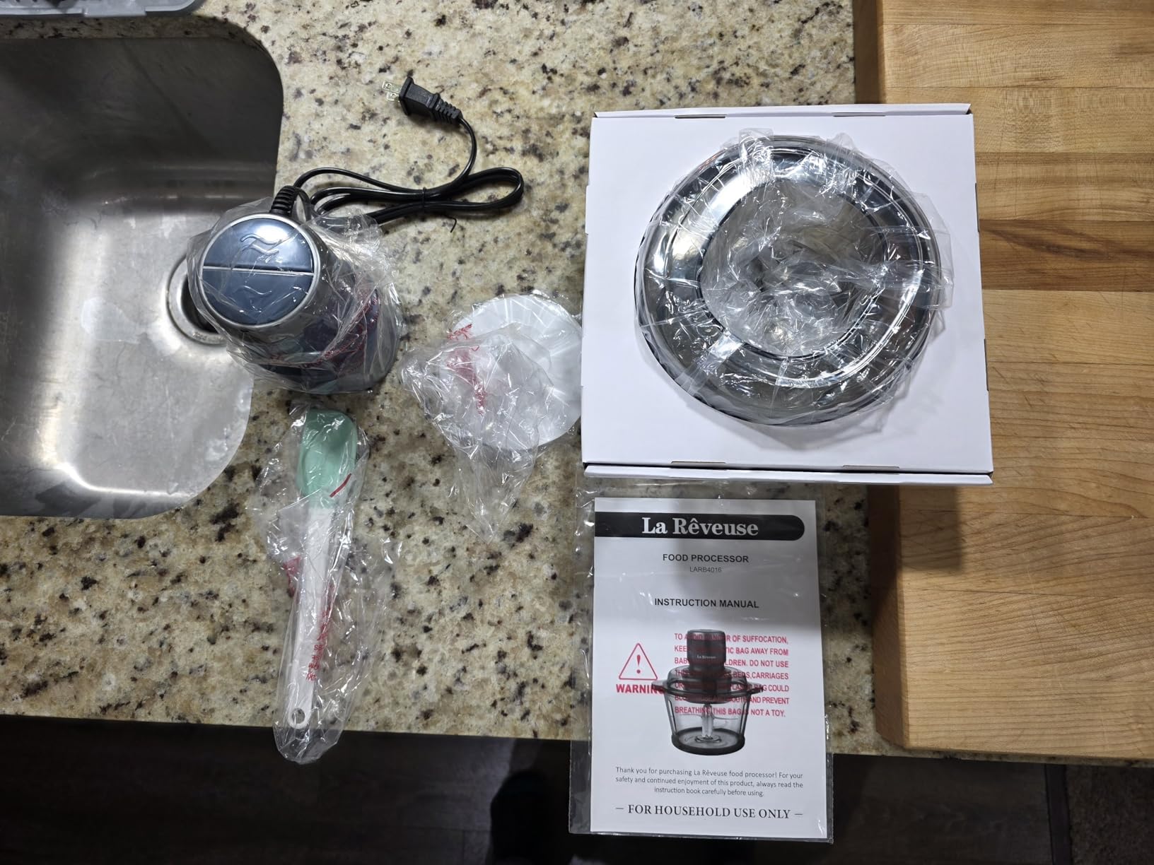 La Reveuse Electric Food Processor, 7-Cup Food Chopper Glass Bowl, Blue customer photo 1