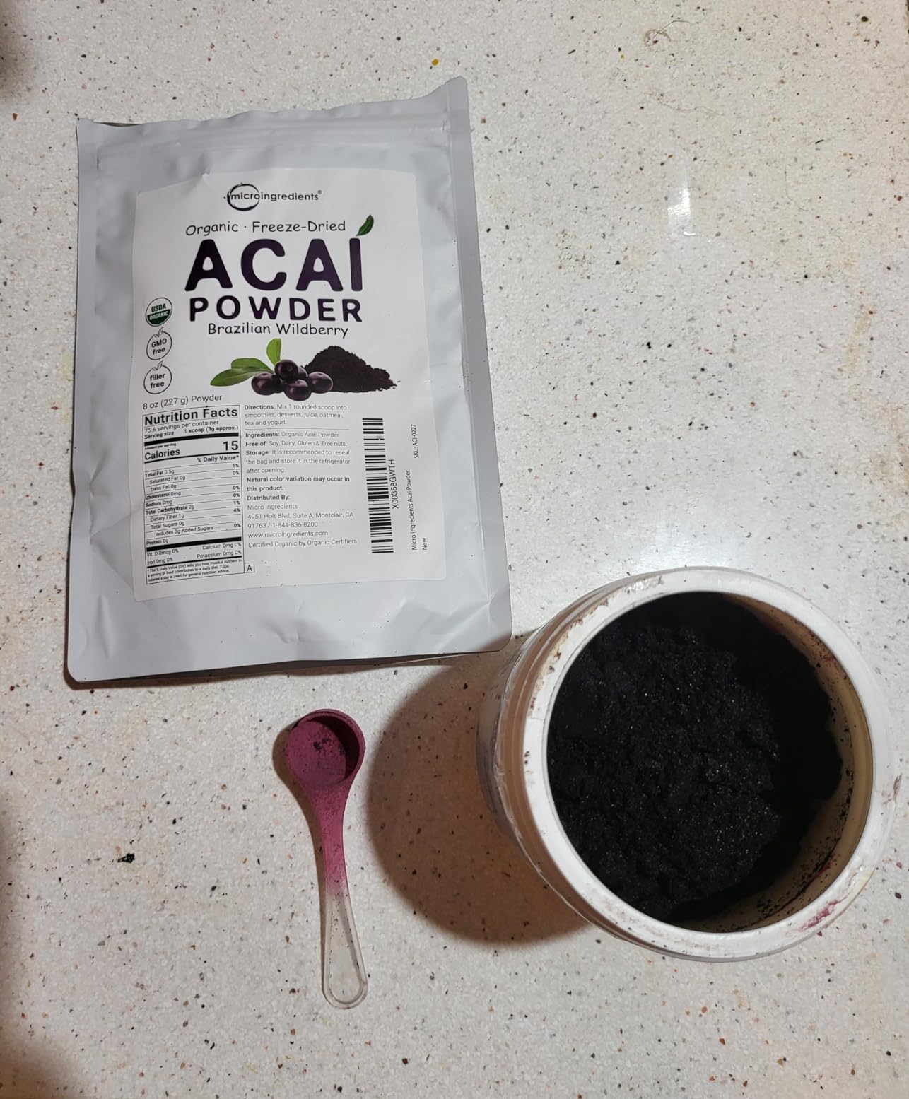 Organic Acai Powder, 8oz | 100% Natural Fruit Powder | Freeze-Dried Brazilian Wildberry Source | No Sugar & Additives | Great Flavor for Drinks, Smoothie, & Beverages | Non-GMO & Vegan Friendly customer photo 1