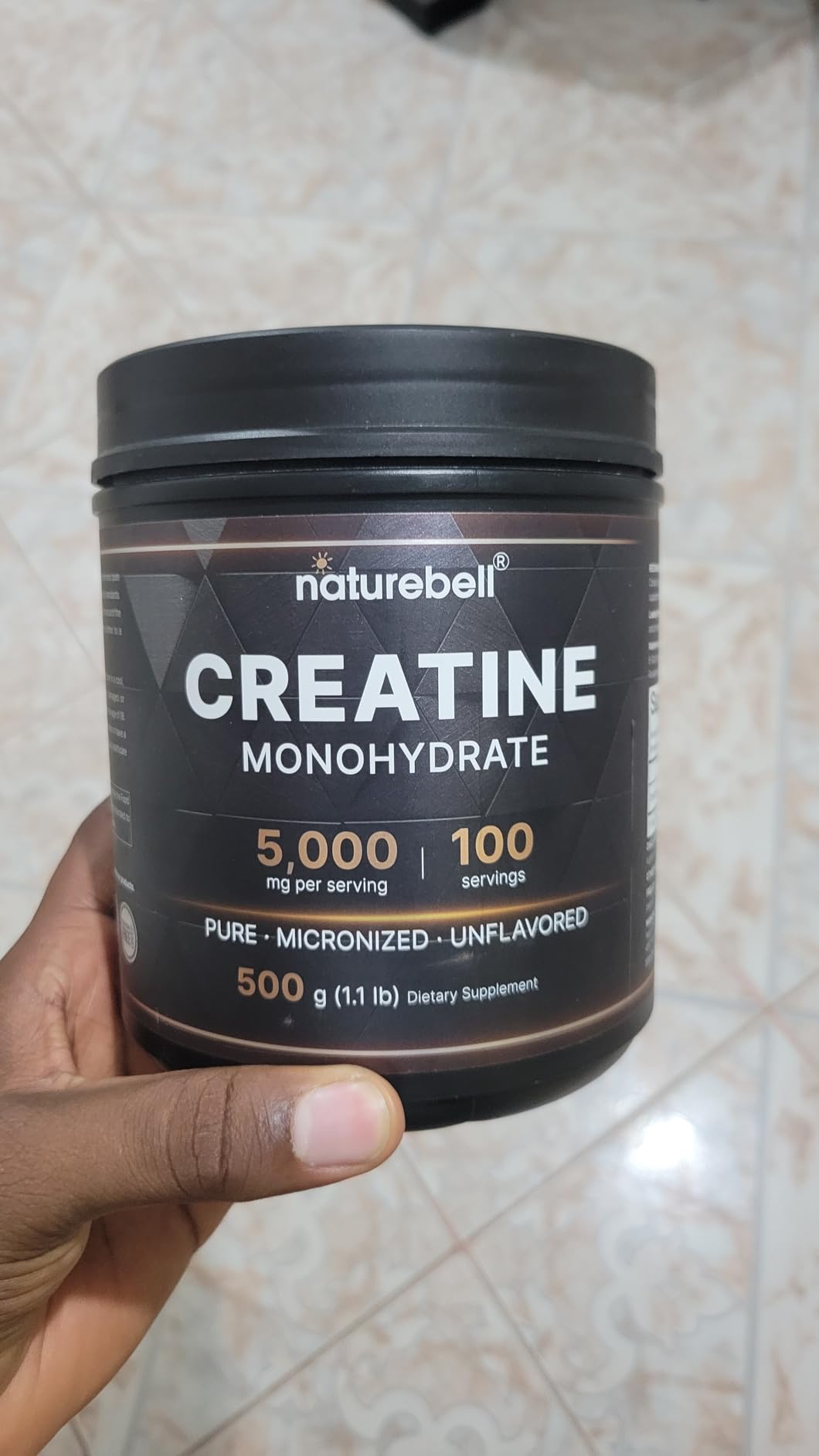 NatureBell Micronized Creatine Monohydrate Powder - 500g - 5000mg Creatine - Unflavored - Vegan, Keto Friendly - 3rd Party Tested customer photo 1